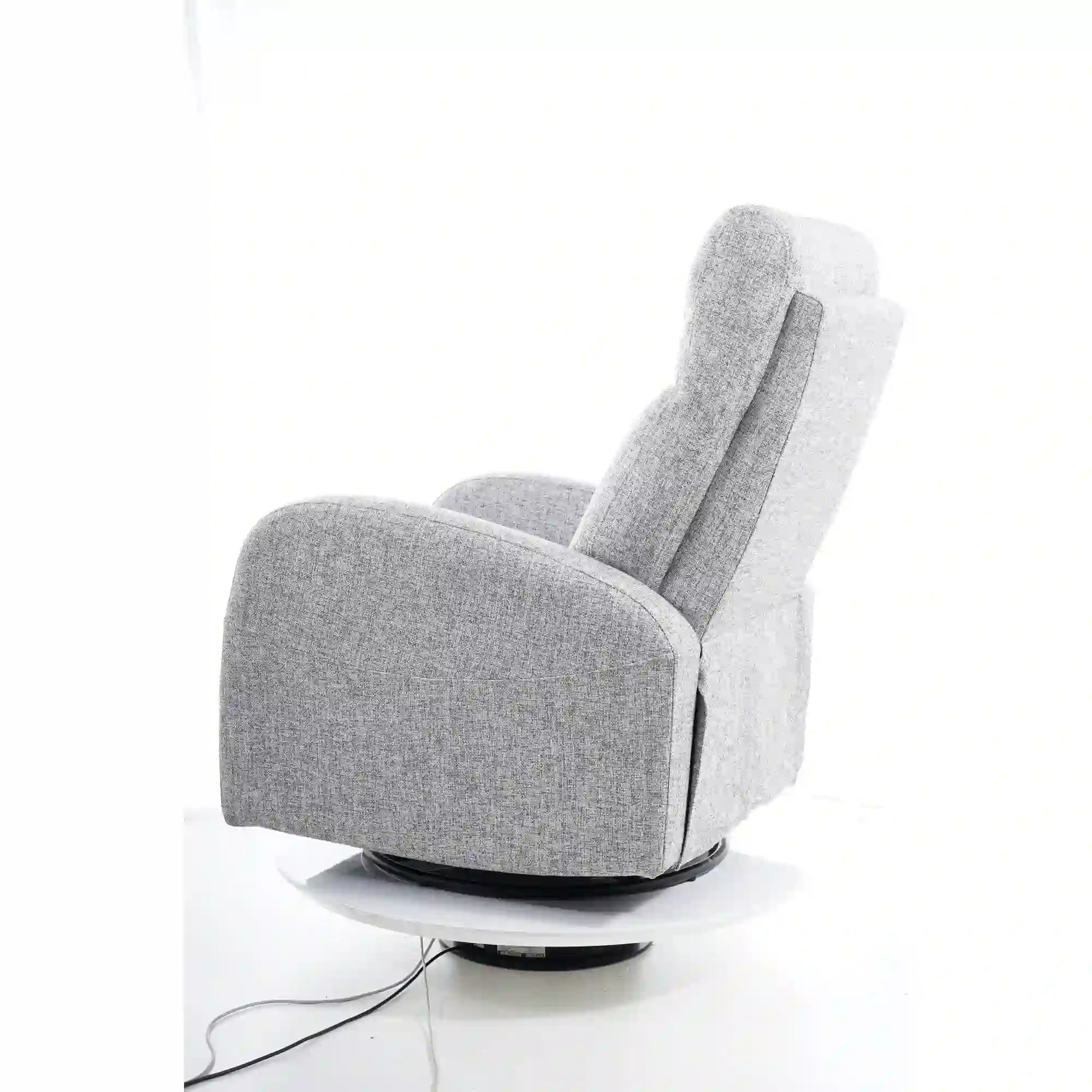 Fotoliu recliner OLIMP, gri/alb/negru, stofa/metal, 72x80/160x101 cm