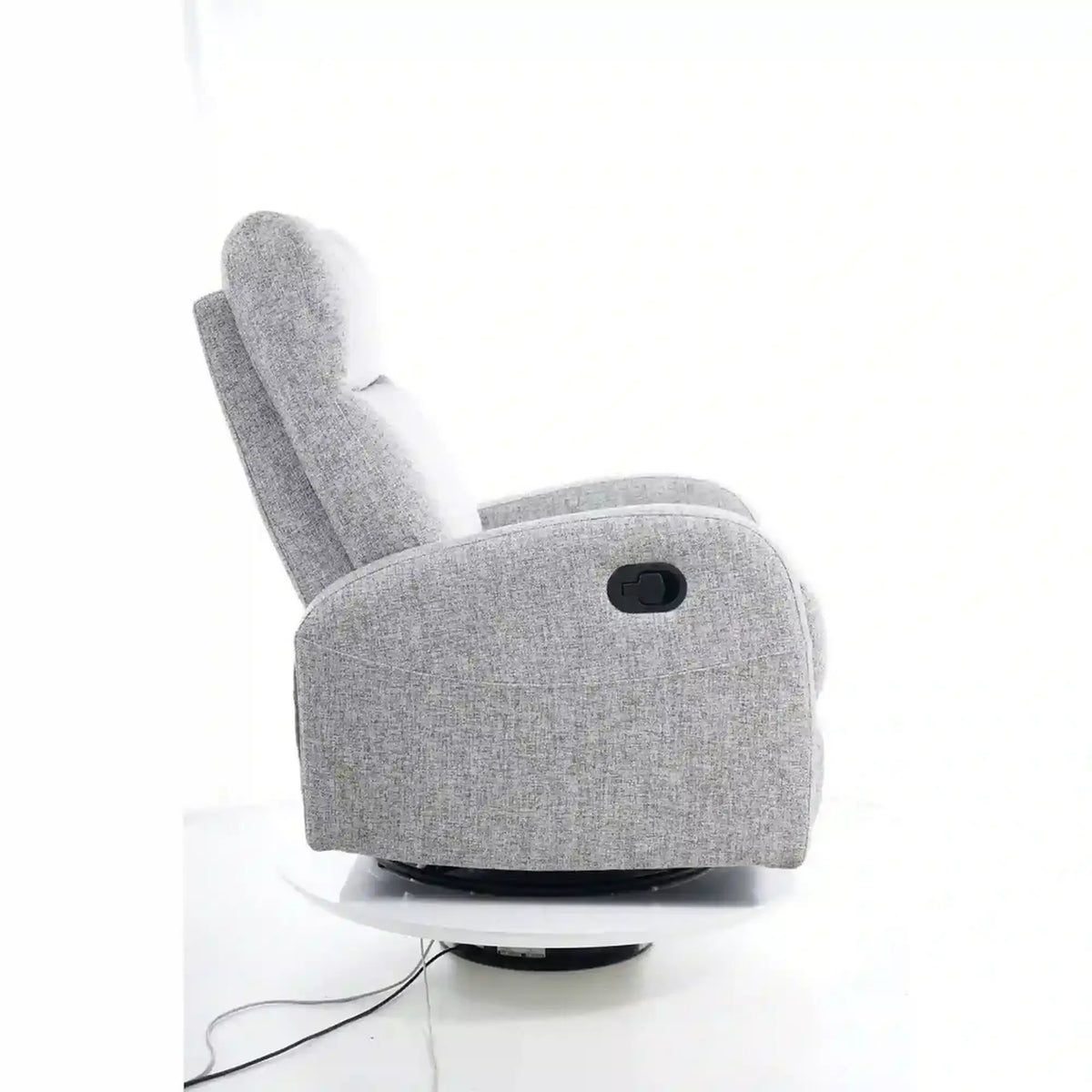 Fotoliu recliner OLIMP, gri/alb/negru, stofa/metal, 72x80/160x101 cm
