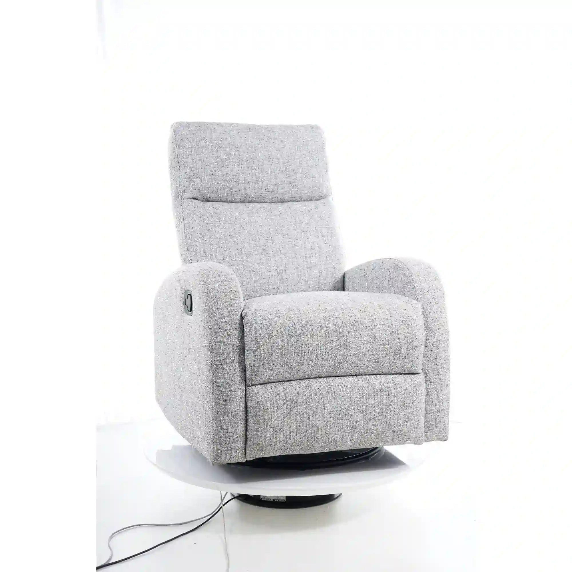 Fotoliu recliner OLIMP, gri/alb/negru, stofa/metal, 72x80/160x101 cm