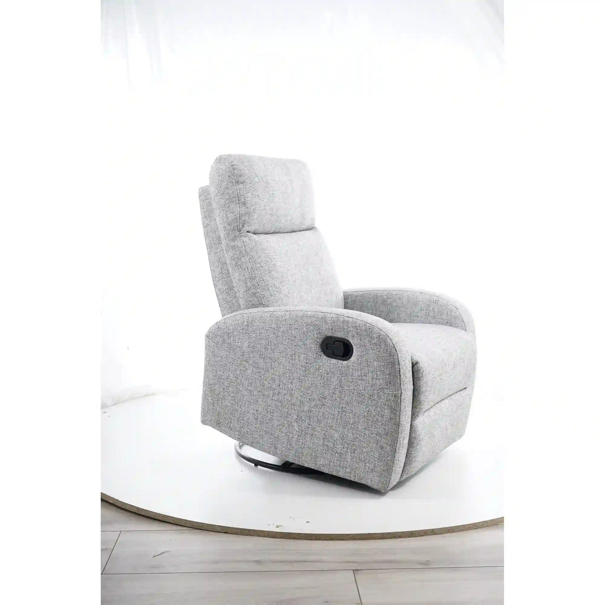 Fotoliu recliner OLIMP, gri/alb/negru, stofa/metal, 72x80/160x101 cm