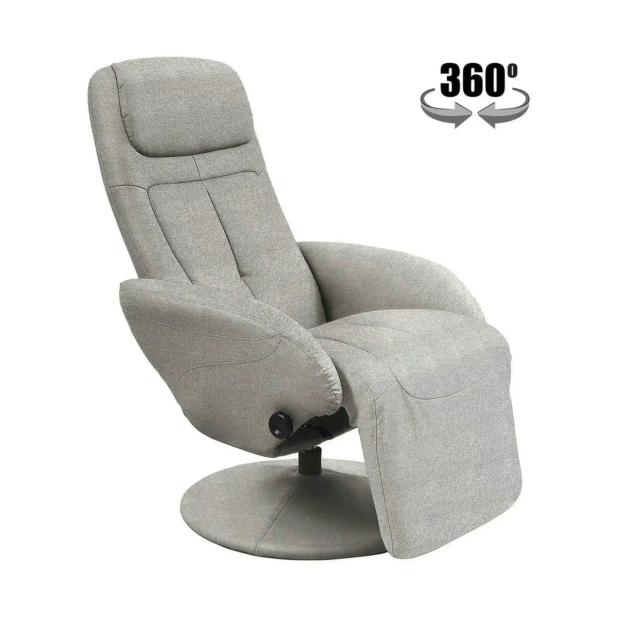 Fotoliu recliner OPTIMA 2, gri, stofa clasica/metal, 77x80/139x101/84 cm