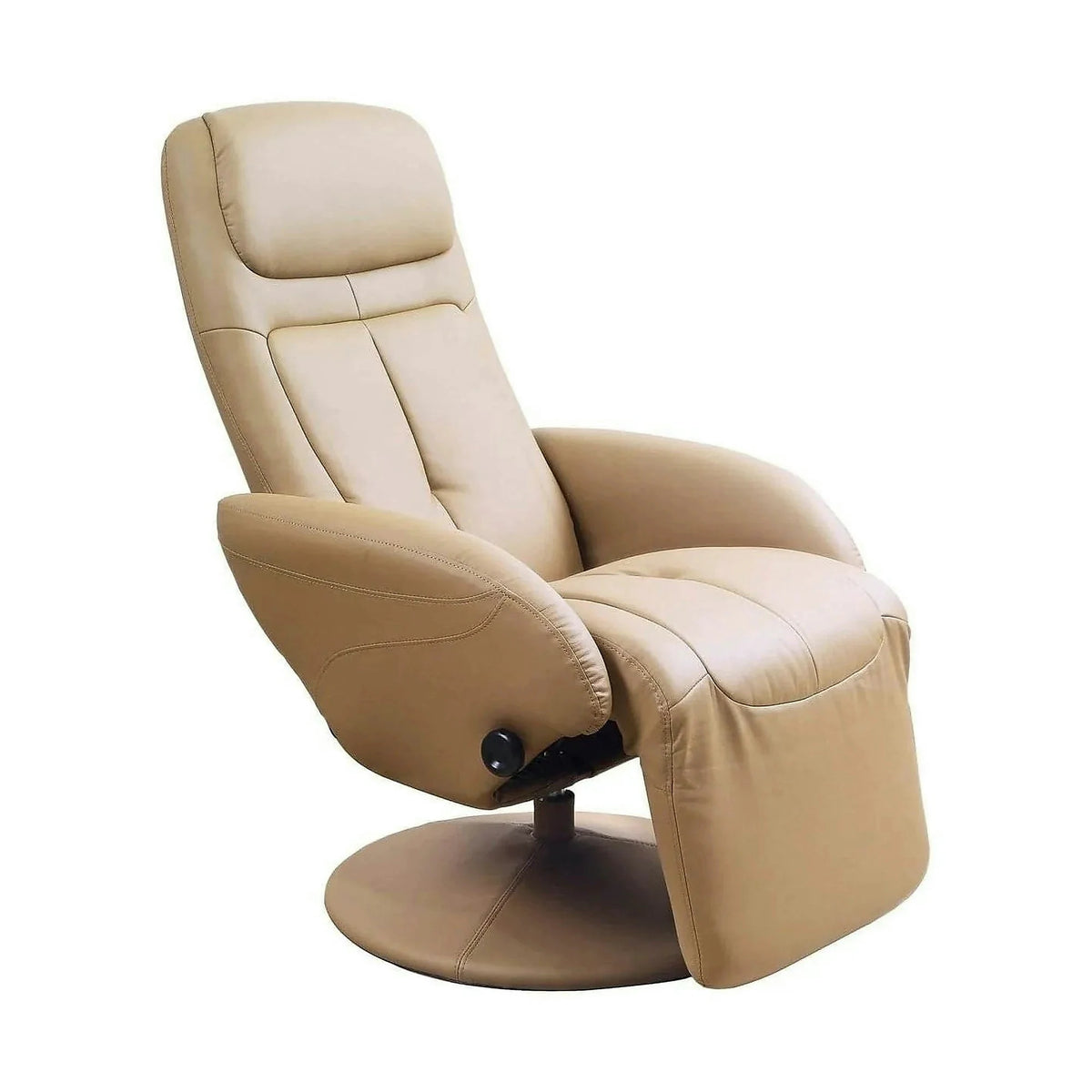 Fotoliu recliner OPTIMA, bej inchis, piele ecologica/metal, 77x80/139x101/84 cm