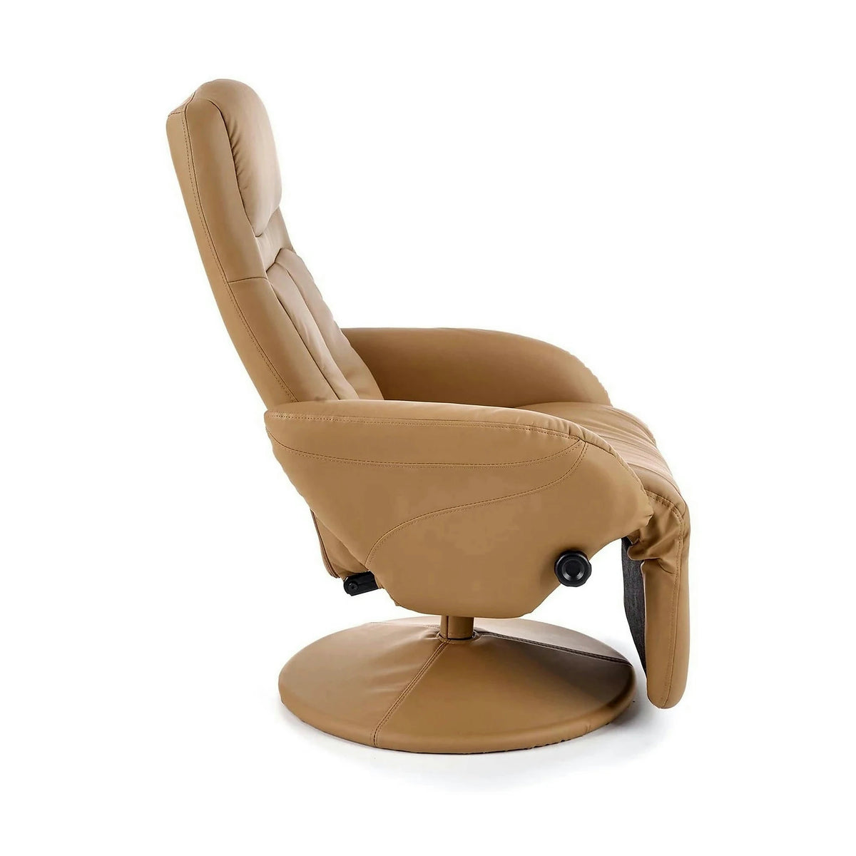 Fotoliu recliner OPTIMA, bej inchis, piele ecologica/metal, 77x80/139x101/84 cm