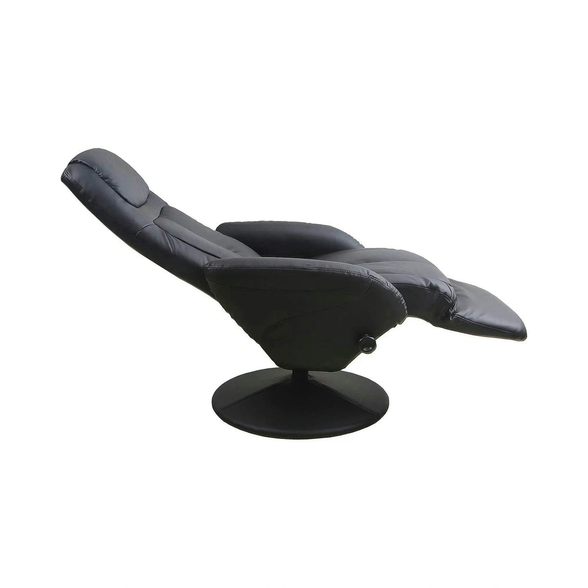 Fotoliu recliner OPTIMA, negru, piele ecologica/metal, 77x80/139x101/84 cm