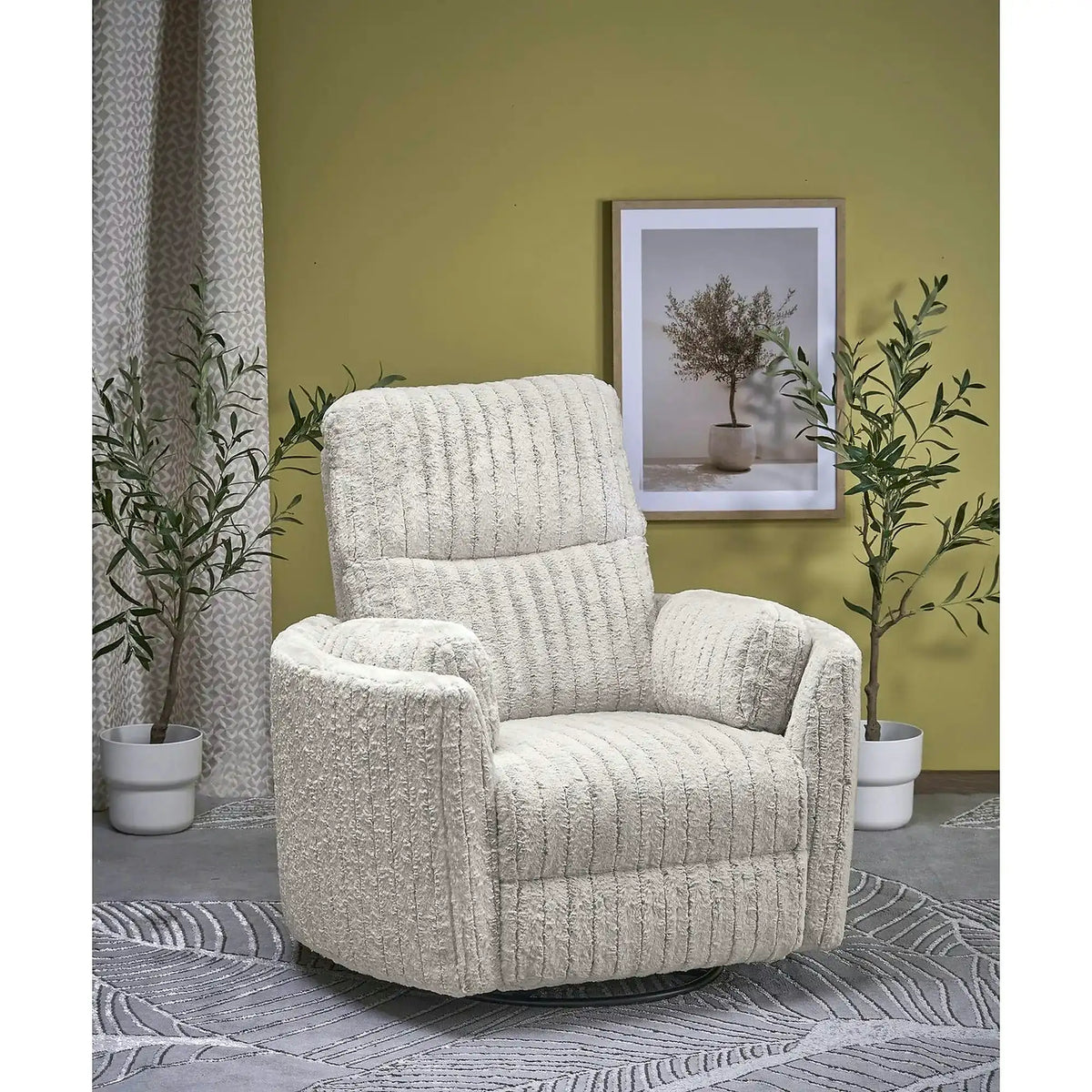 Fotoliu recliner PEGAS, stofa bej, 110x100/170x108/81 cm