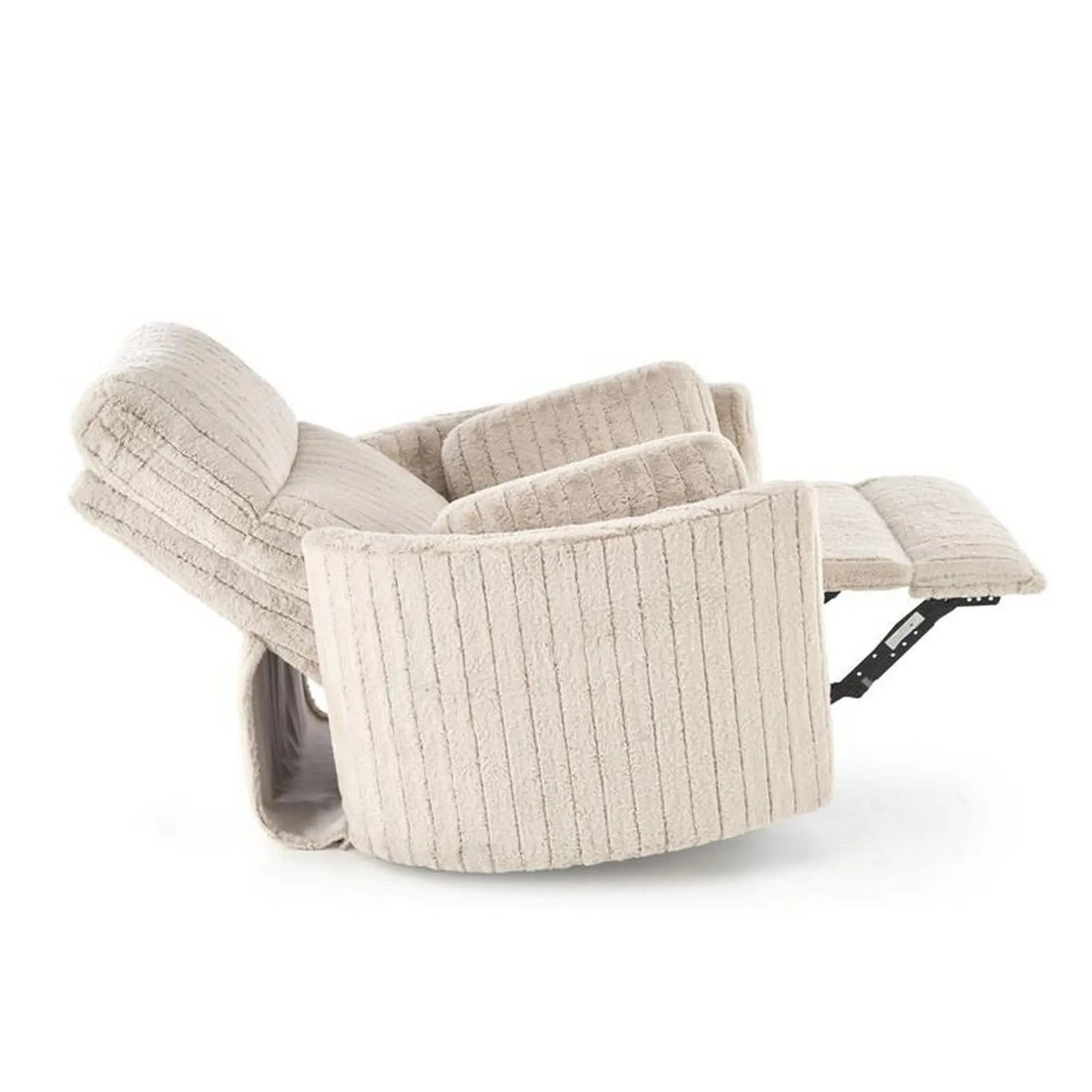 Fotoliu recliner PEGAS, stofa bej, 110x100/170x108/81 cm