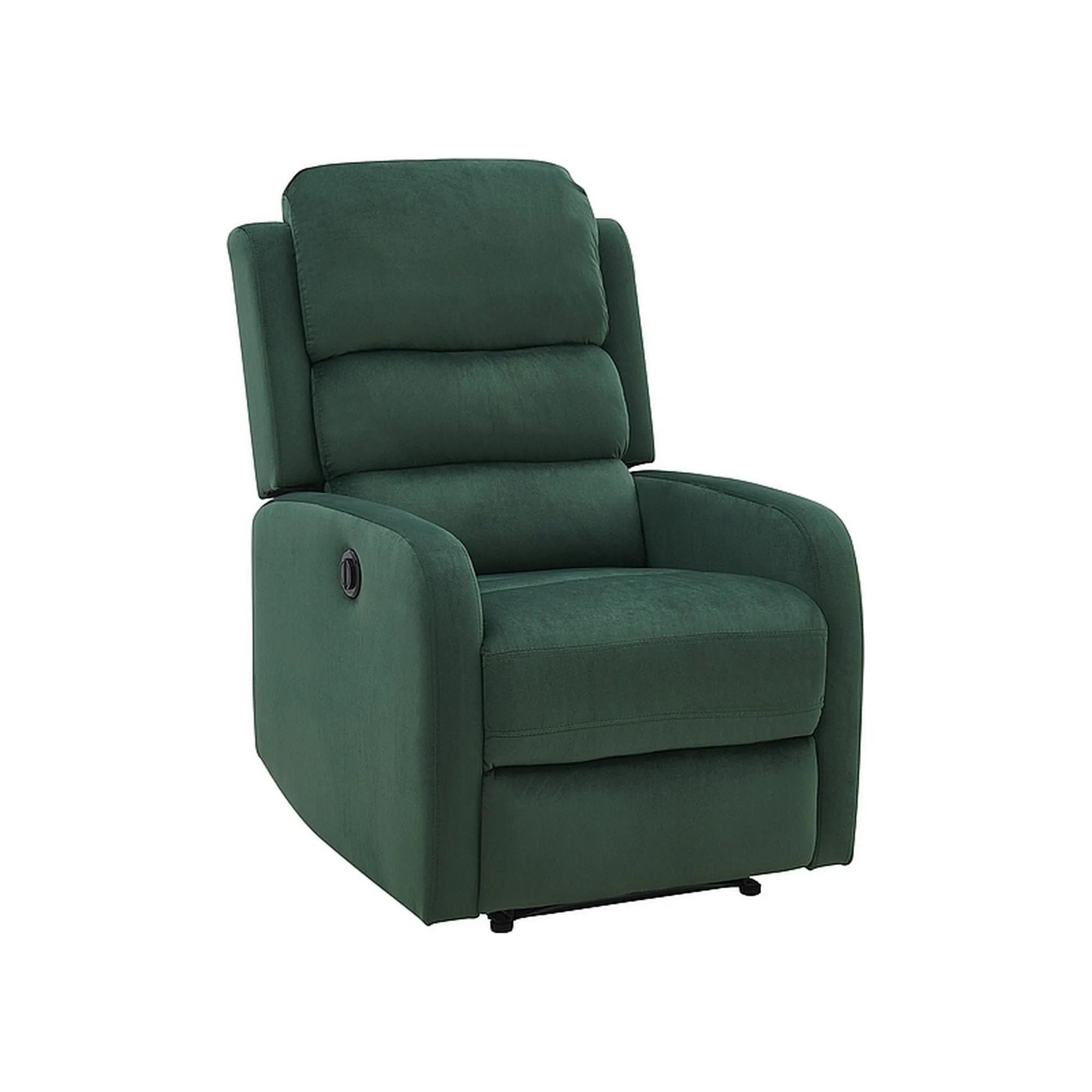 Fotoliu recliner PEGAZ, verde/negru, stofa catifelata/metal, 64x88/160x102 cm