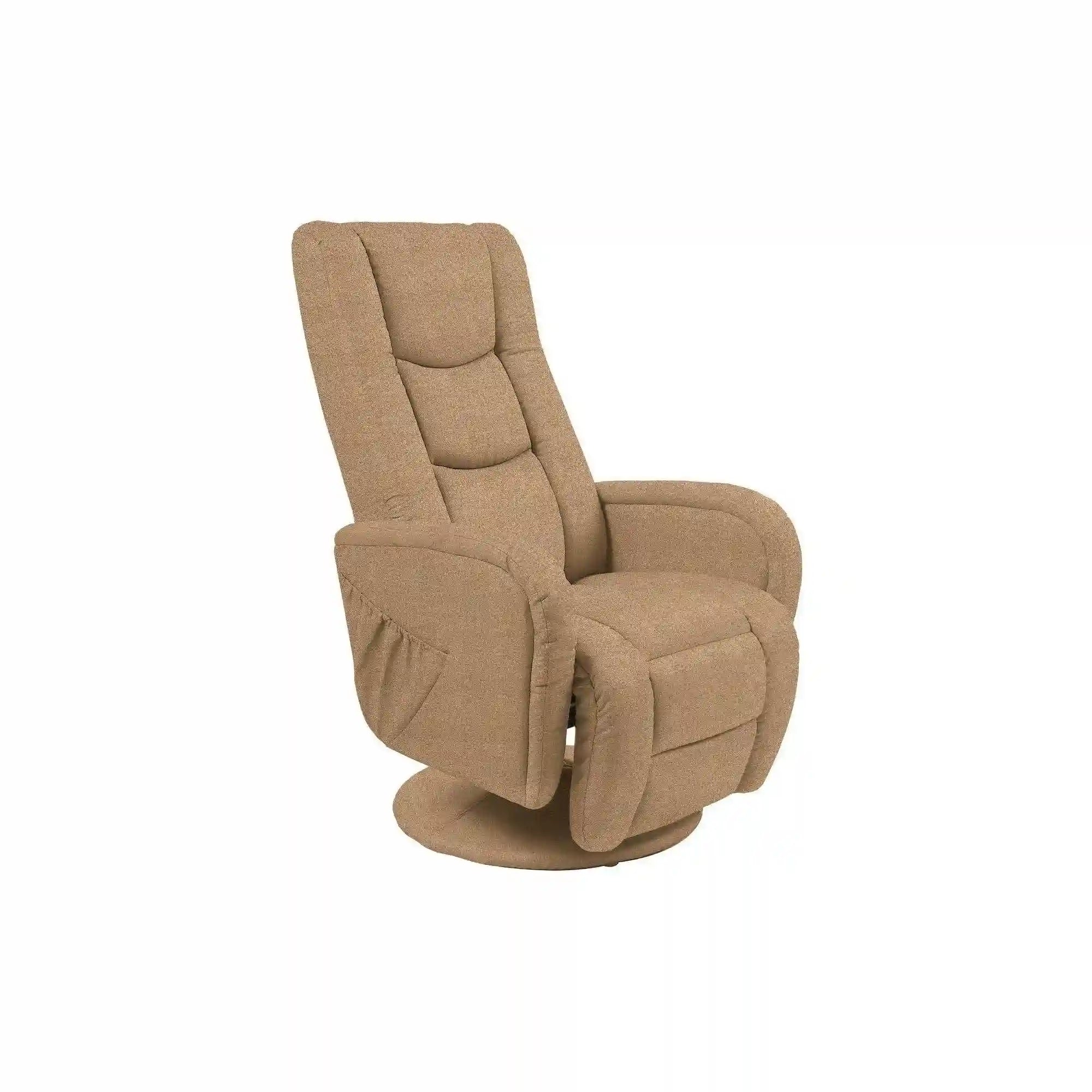 Fotoliu recliner PULSAR 2, bej, stofa/PVC, 68x85/135x85/106 cm