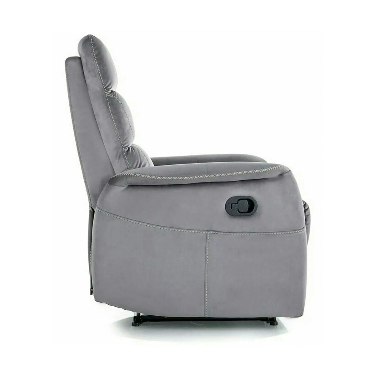 Fotoliu recliner SOLON M, stofa catifelata gri - Bluvel 14, 74x86/162x106 cm