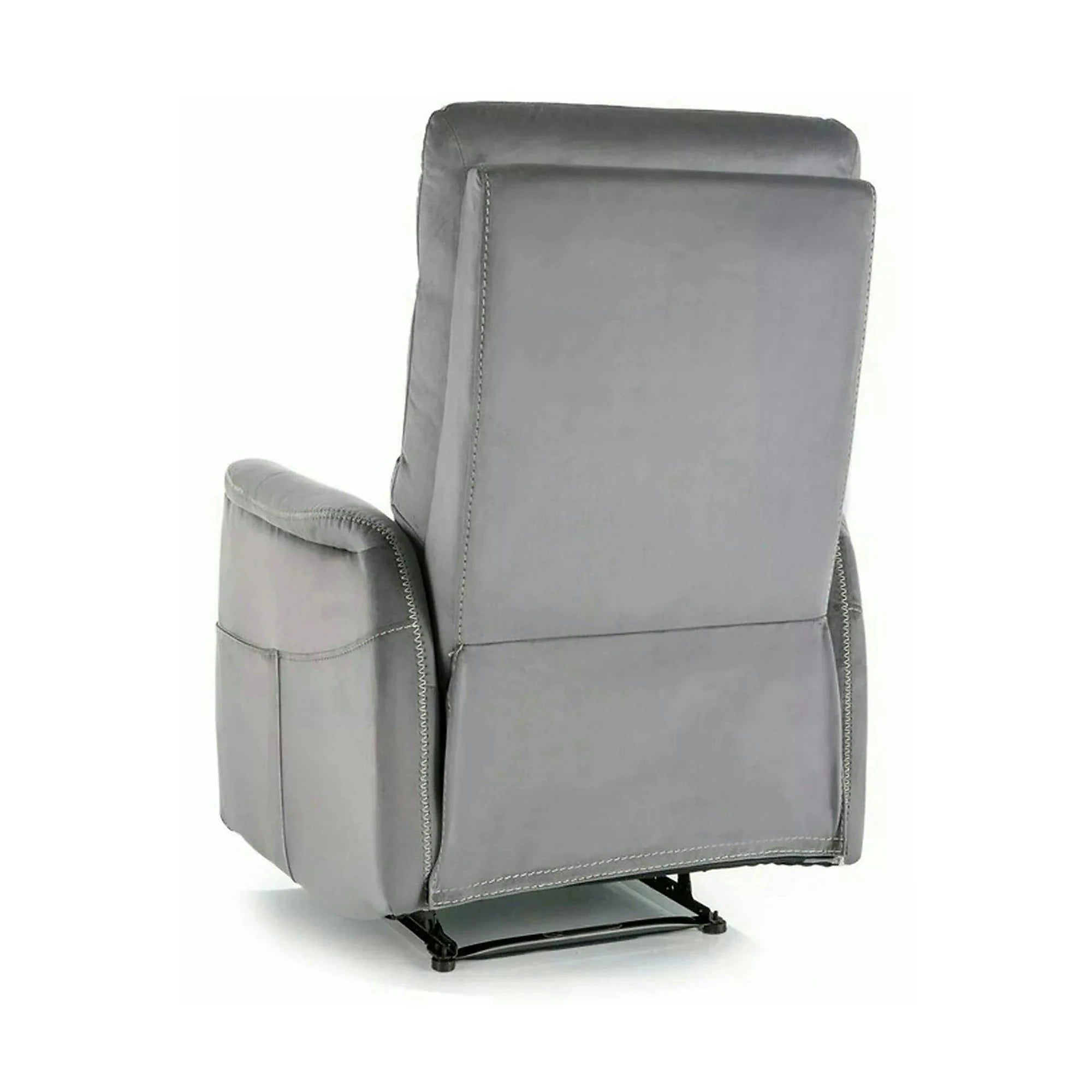 Fotoliu recliner SOLON M, stofa catifelata gri - Bluvel 14, 74x86/162x106 cm