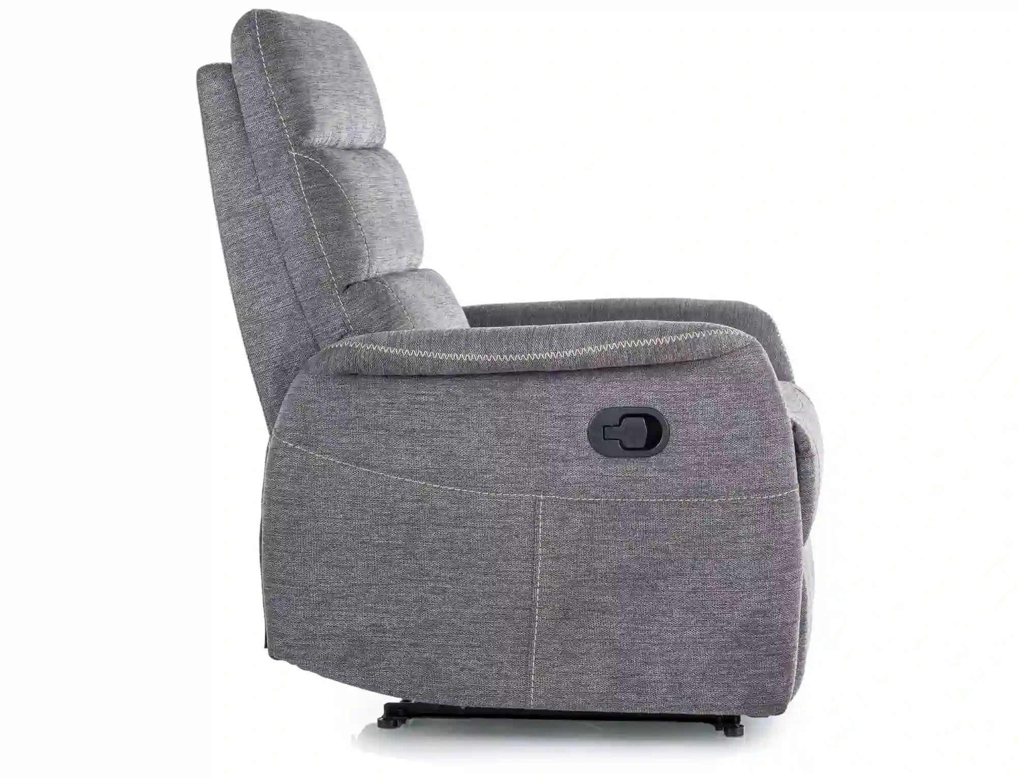 Fotoliu recliner SOLON M, stofa clasica gri inchis - Brego 18, 74x86/162x106 cm