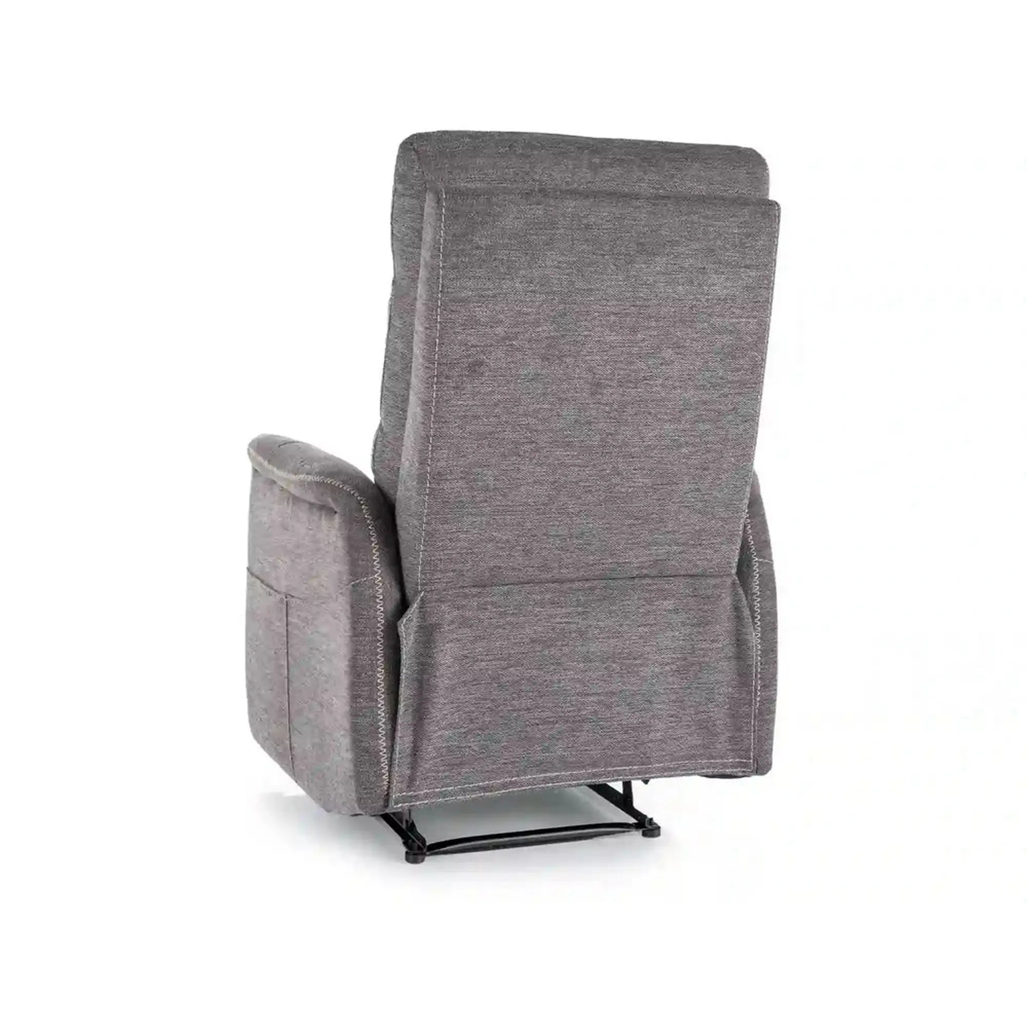 Fotoliu recliner SOLON M, stofa clasica gri inchis - Brego 18, 74x86/162x106 cm