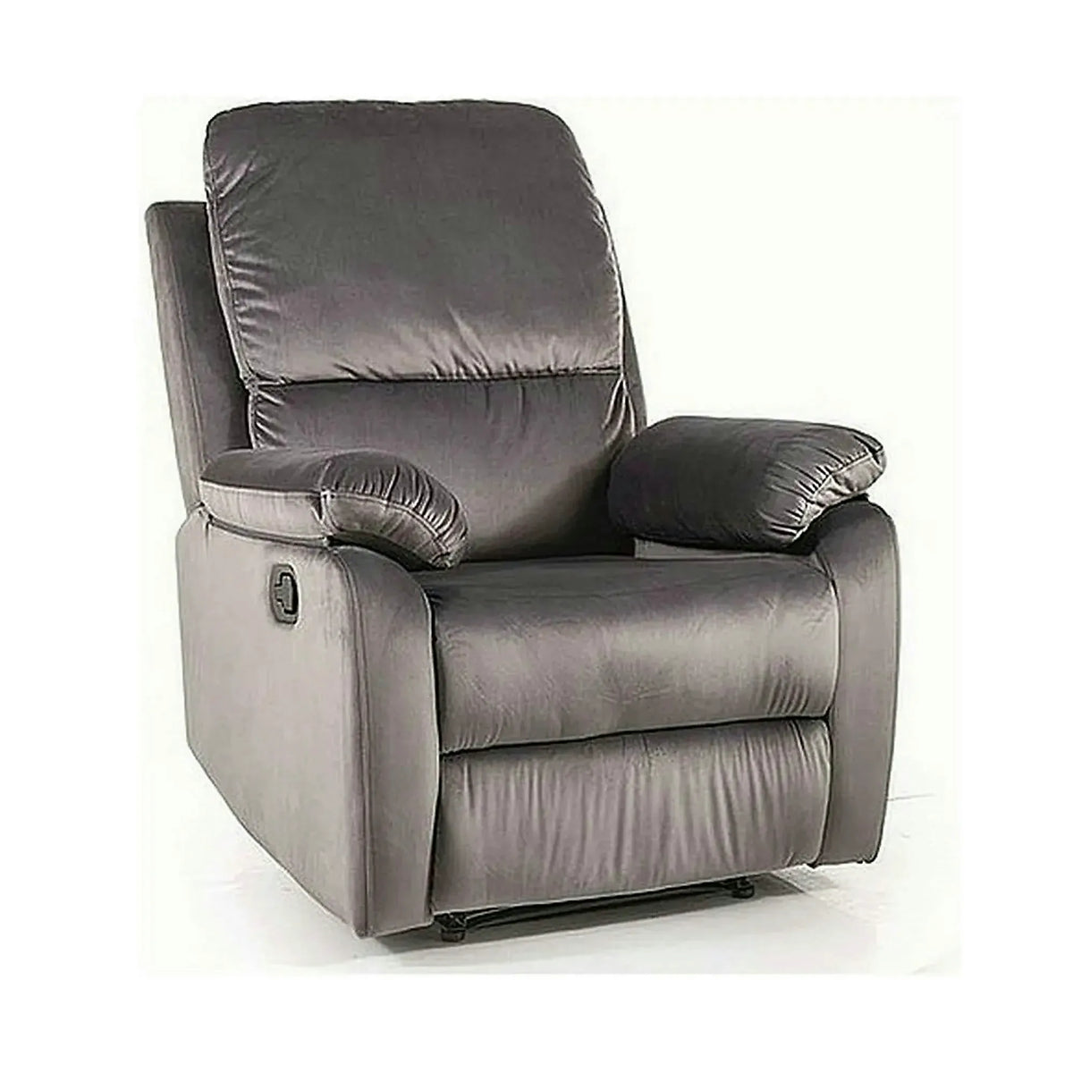 Fotoliu recliner SPENCER 1, gri/negru, stofa catifelata/metal, 80x94/164x101 cm