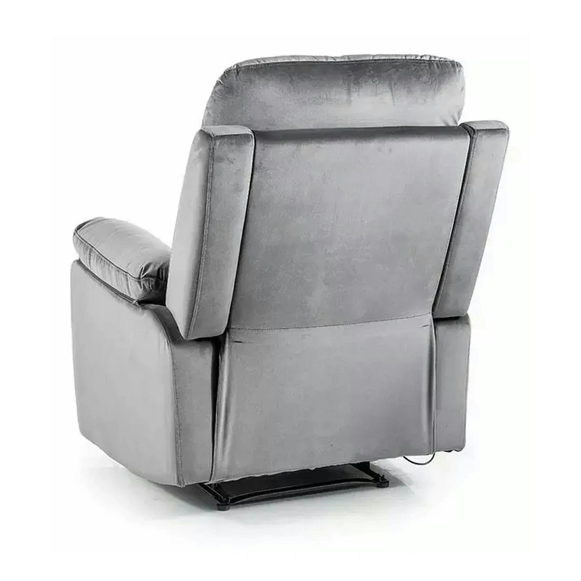 Fotoliu recliner SPENCER 1, gri/negru, stofa catifelata/metal, 80x94/164x101 cm