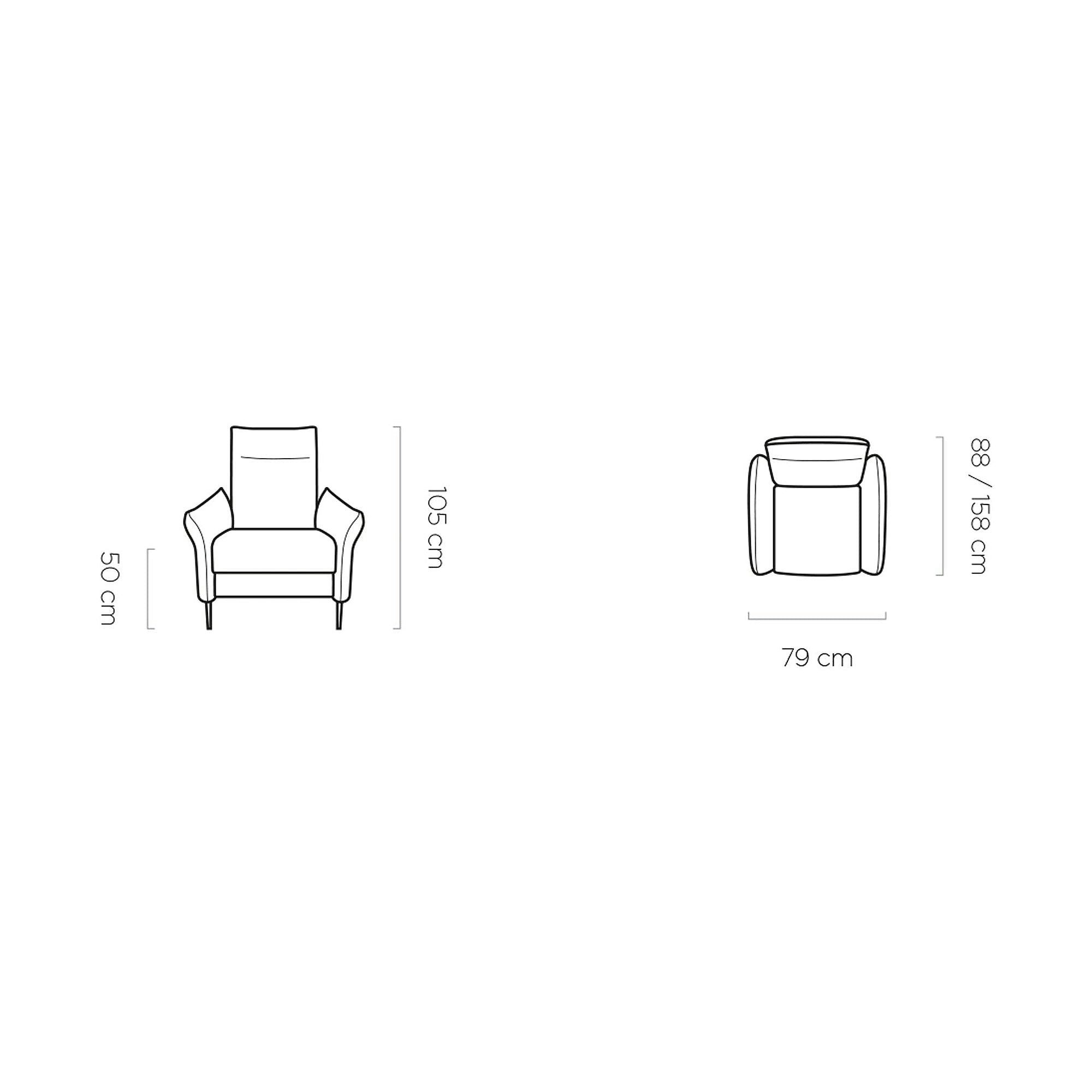 Fotoliu recliner XAVI, personalizabil, 79x88/158x105 cm