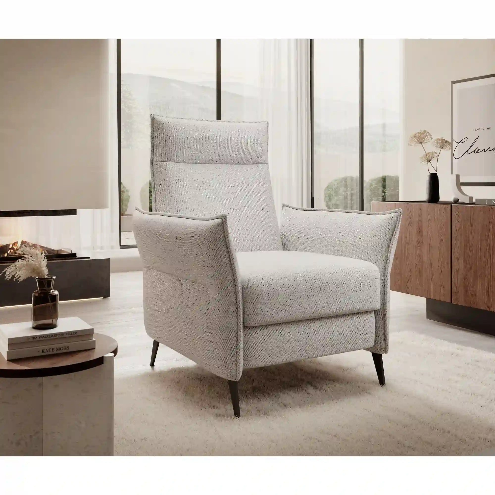 Fotoliu recliner XAVI, personalizabil materiale gama Premium, 79x88/158x105 cm