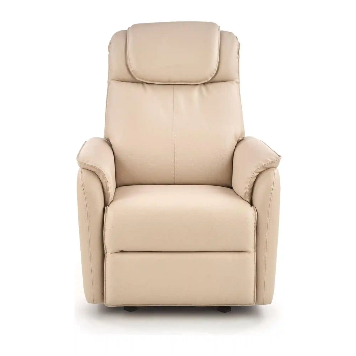 Fotoliu reglabil PARADISE, crem/negru, piele ecologica/metal, 75x94x103 cm