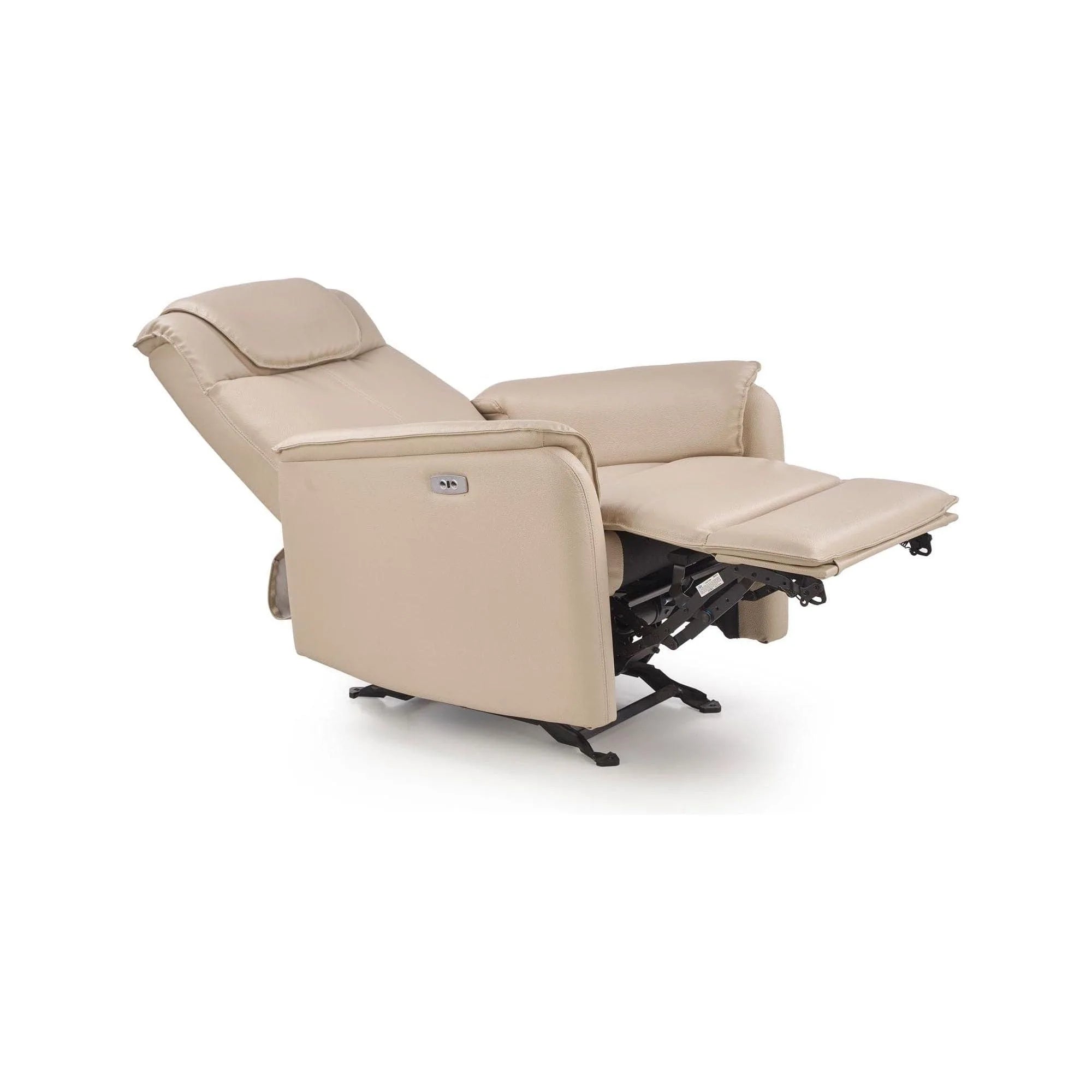 Fotoliu reglabil PARADISE, crem/negru, piele ecologica/metal, 75x94x103 cm