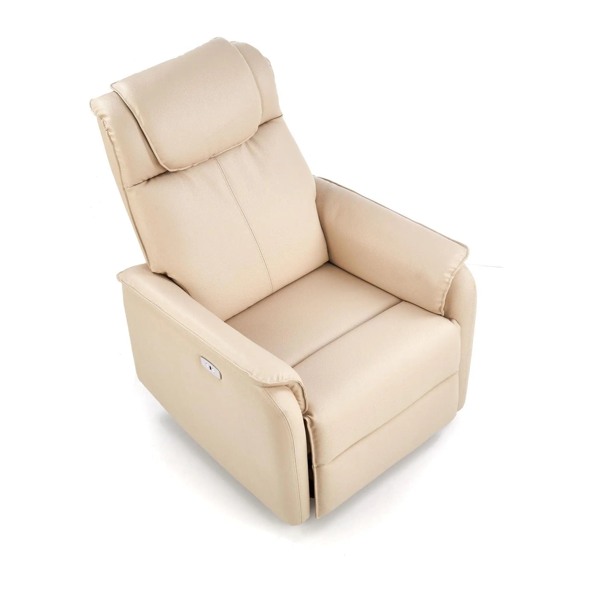 Fotoliu reglabil PARADISE, crem/negru, piele ecologica/metal, 75x94x103 cm