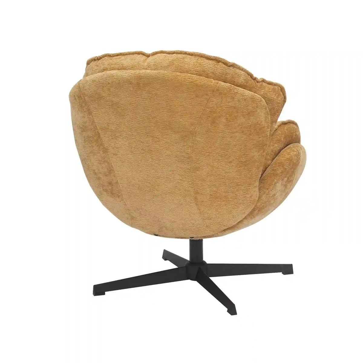 Fotoliu rotativ BETTY, galben/negru, stofa clasica/metal, 73x87x83 cm