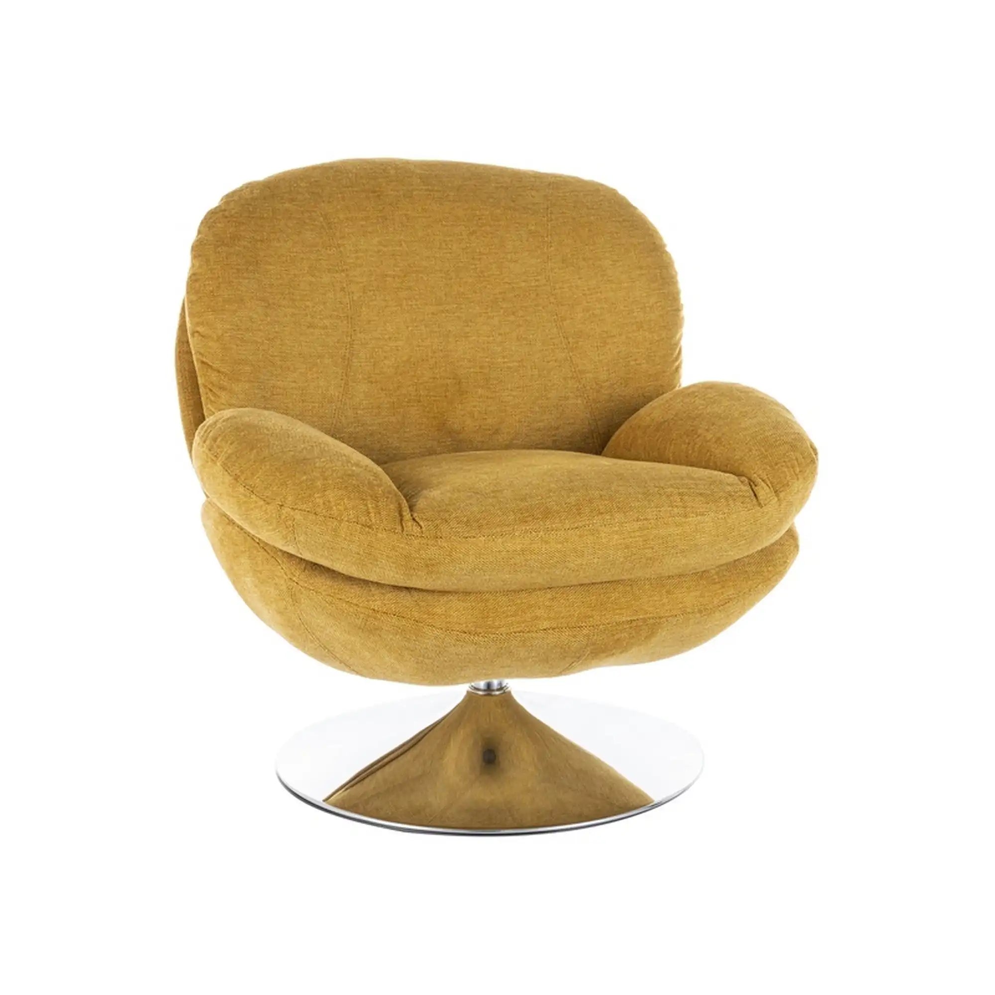 Fotoliu rotativ BRIGITTE, stofa clasica galben - Brego 68, 77x87x83 cm