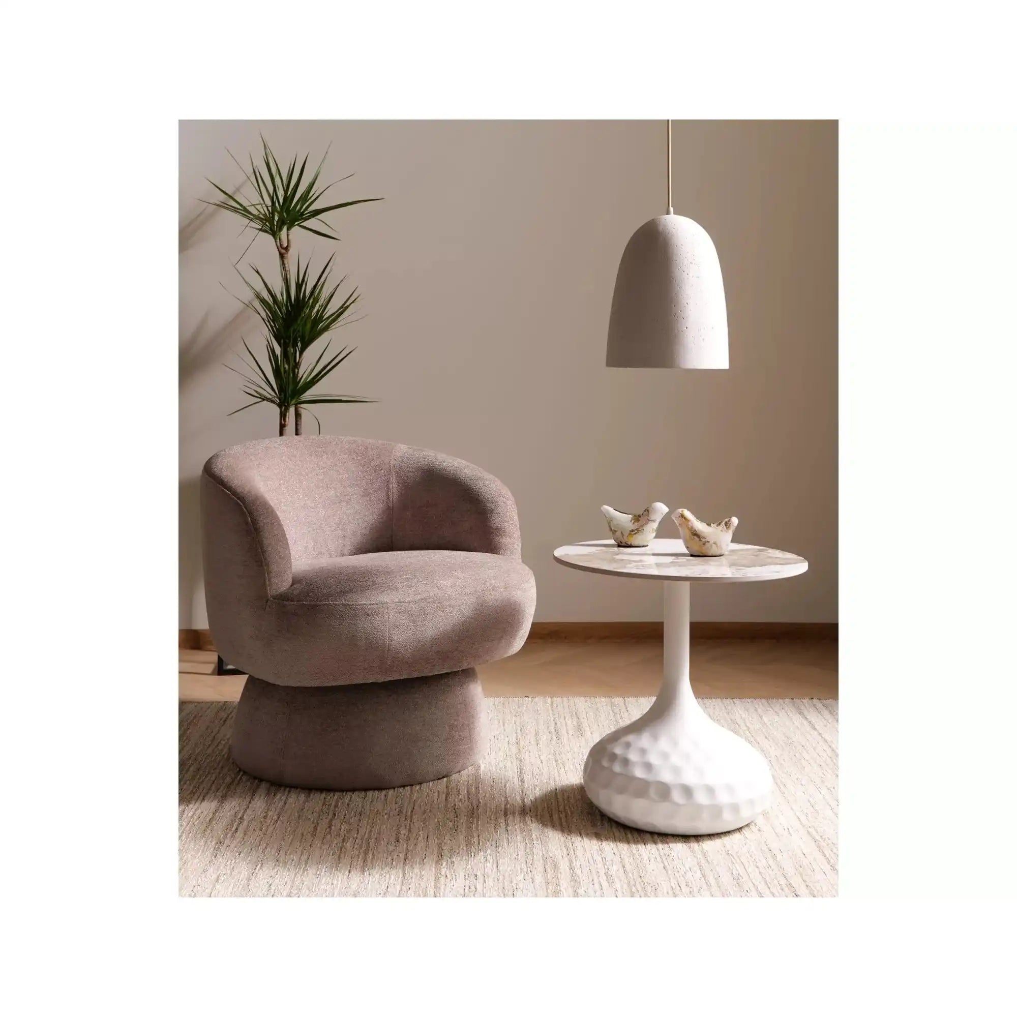 Fotoliu rotativ COSMIC, stofa clasica bej inchis - Raven 30, 68x75x70 cm