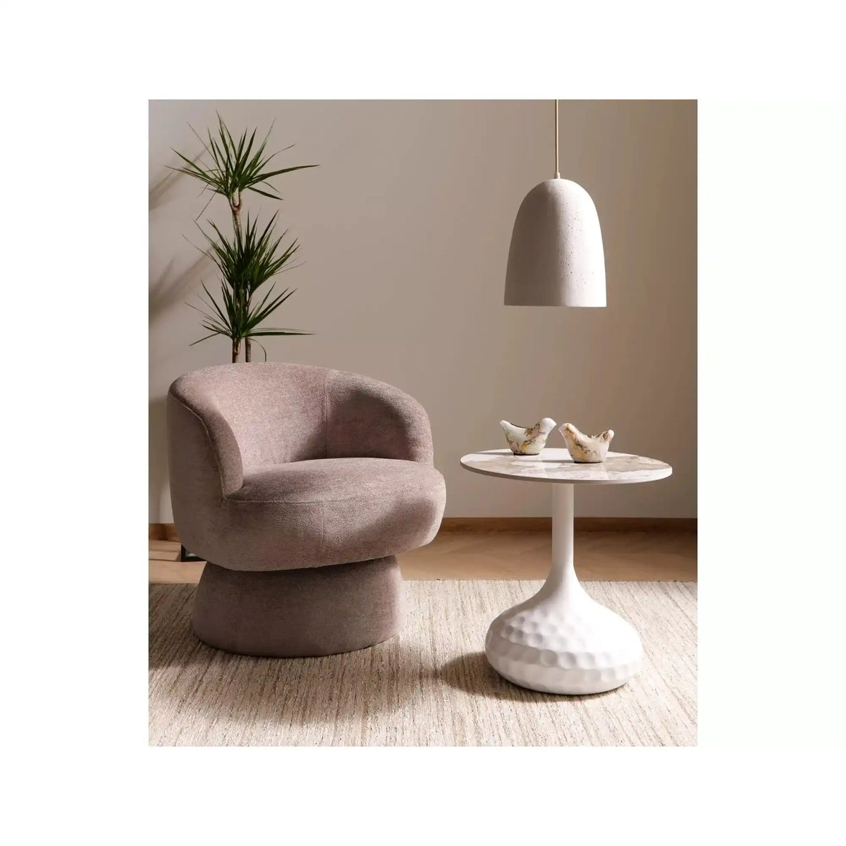 Fotoliu rotativ COSMIC, stofa clasica bej inchis - Raven 30, 68x75x70 cm