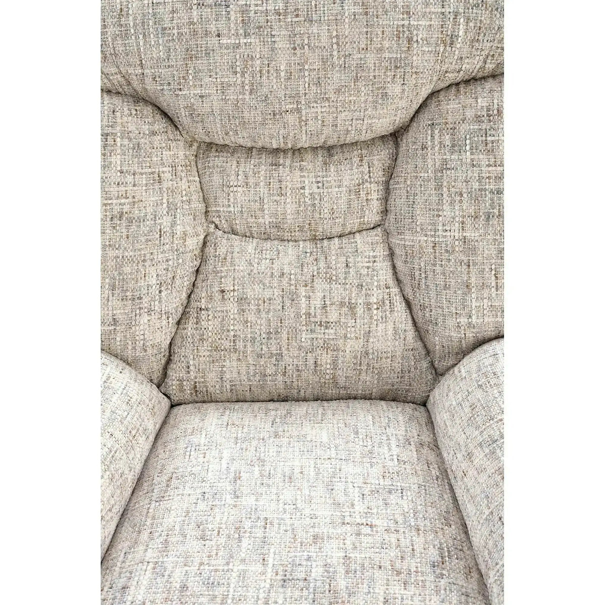 Fotoliu rotativ cu taburet KRONOS, bej/negru, stofa clasica/piele ecologica, 78x90x98 cm