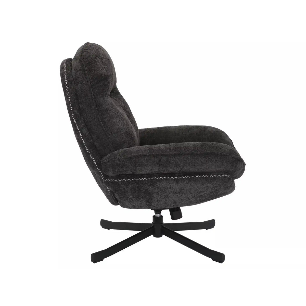 Fotoliu rotativ HARPER, stofa negru - Tap 242, 77x83x101 cm