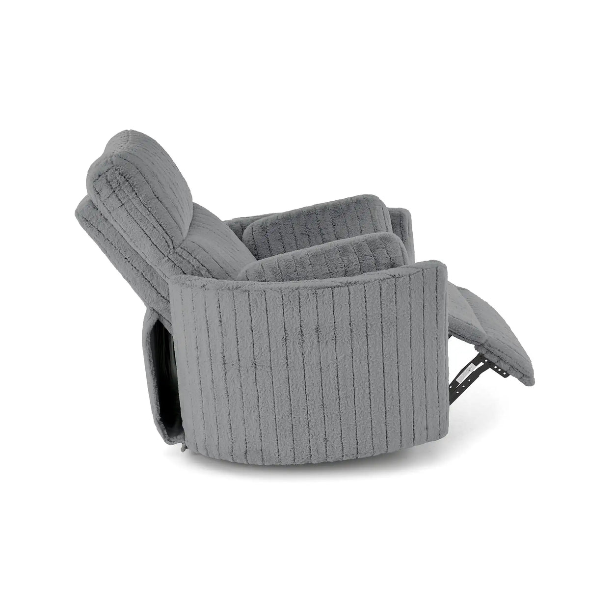 Fotoliu rotativ PEGAS, gri, stofa/metal, 110x100/170x108/81 cm