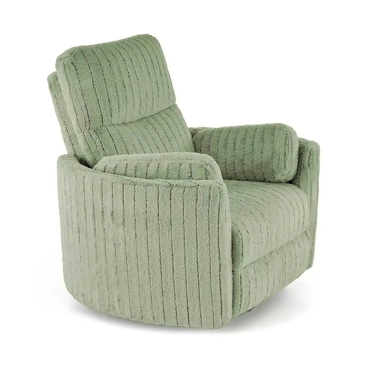 Fotoliu rotativ PEGAS, verde menta, stofa/metal, 110x100/170x108/81 cm