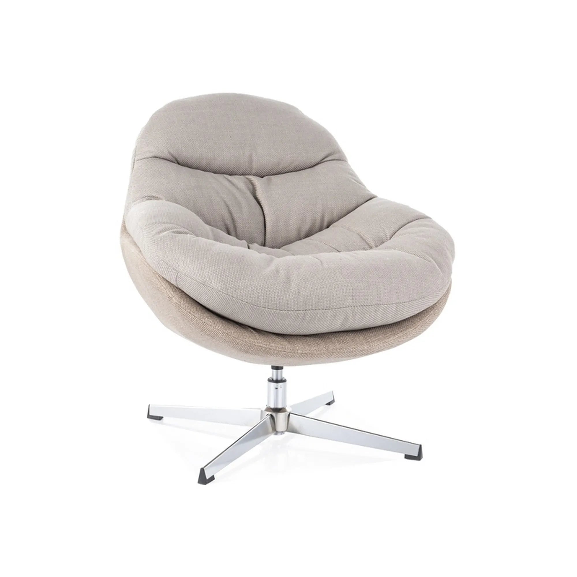 Fotoliu rotativ PEGGIE, gri/bej, stofa clasica/metal, 75x90x87 cm