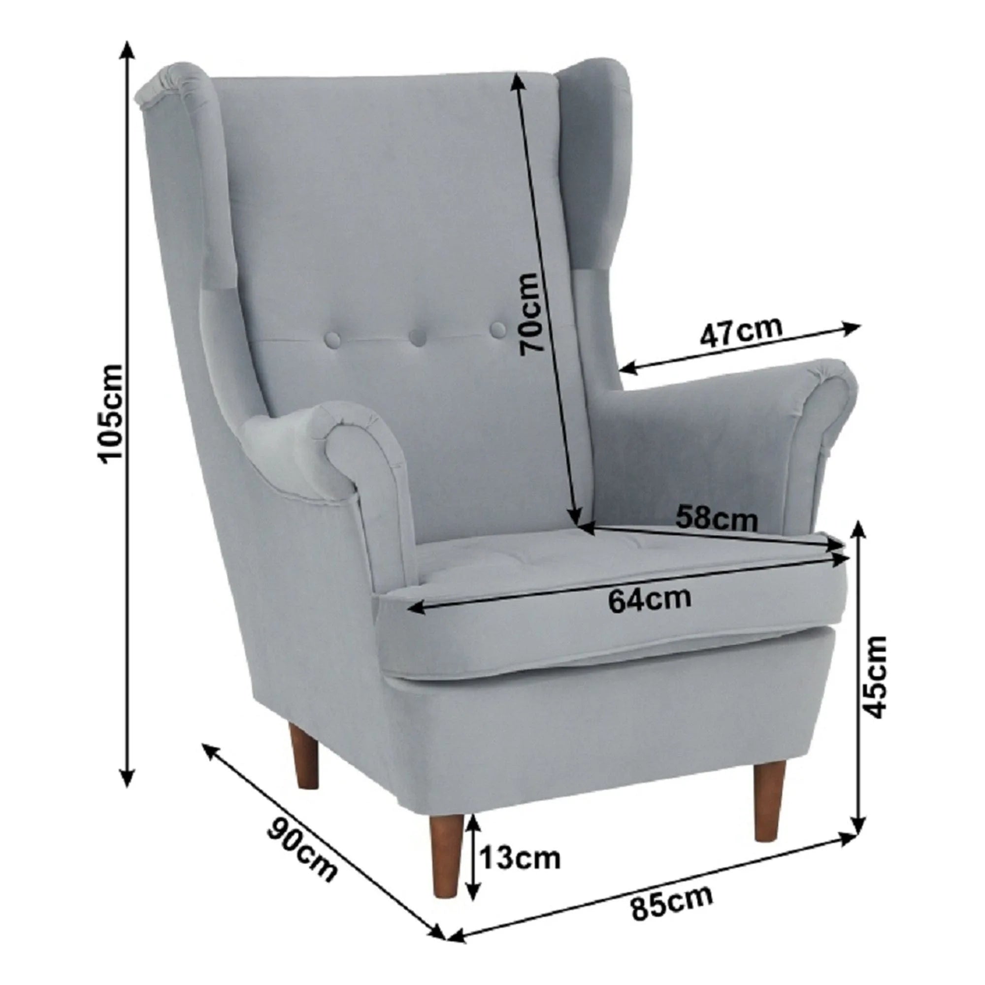 Fotoliu RUFINO, stofa gri deschis - Paros 5, 85x90x105 cm