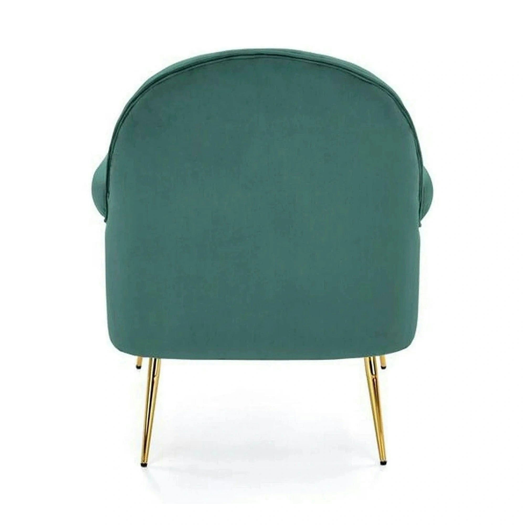Fotoliu SANTI, verde inchis/auriu, stofa catifelata/otel, 74x74x88 cm