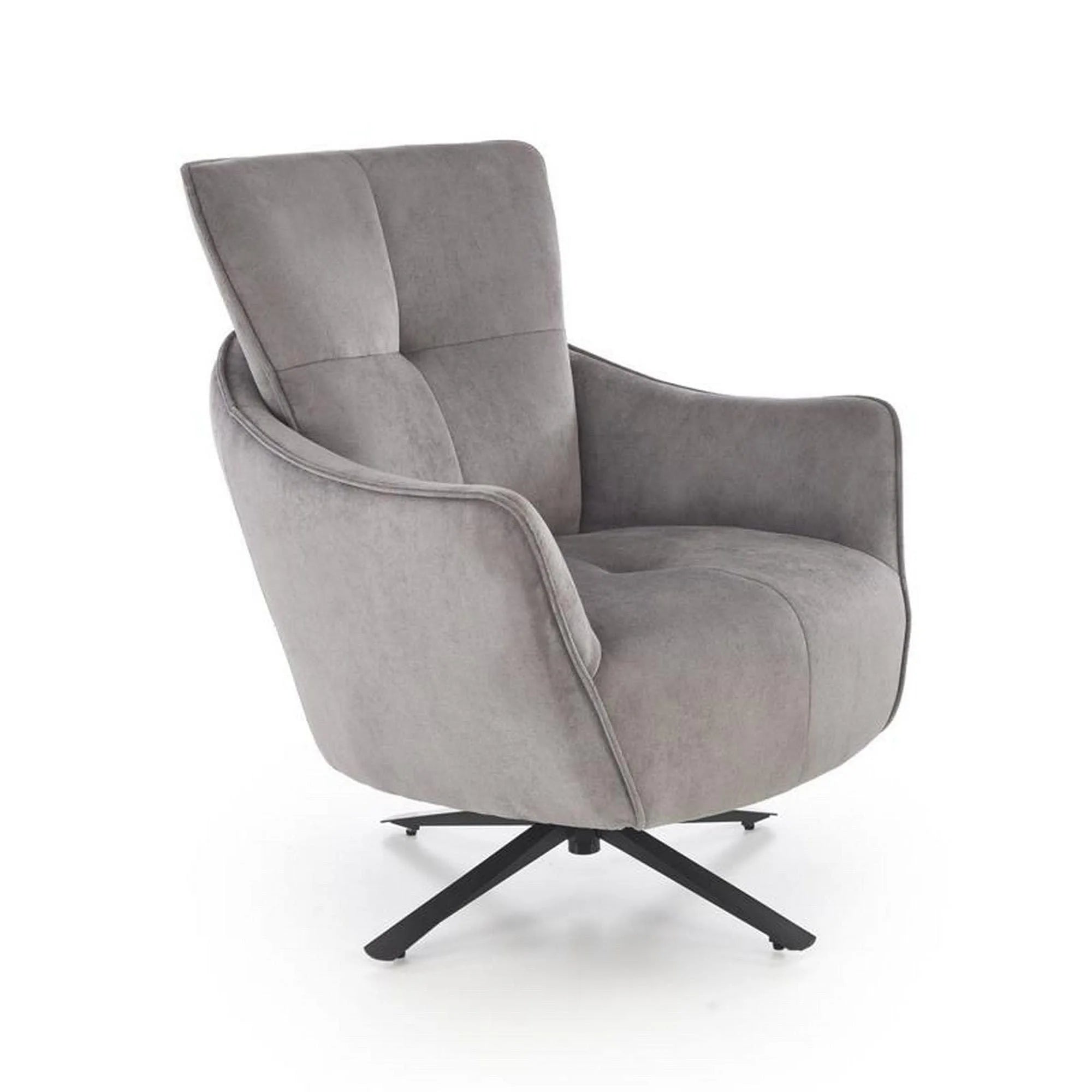 Fotoliu SCAMPI, stofa catifelata gri - Havana 10, 75x86x97 cm