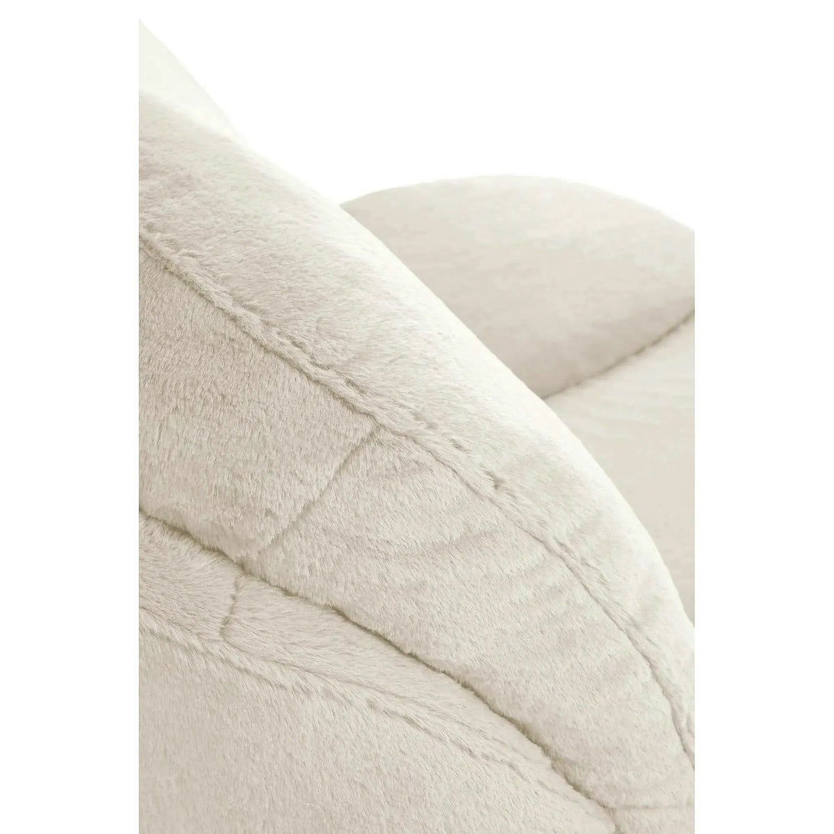 Fotoliu SHELL, blana artificiala crem - Lapit 23, 80x87x86 cm