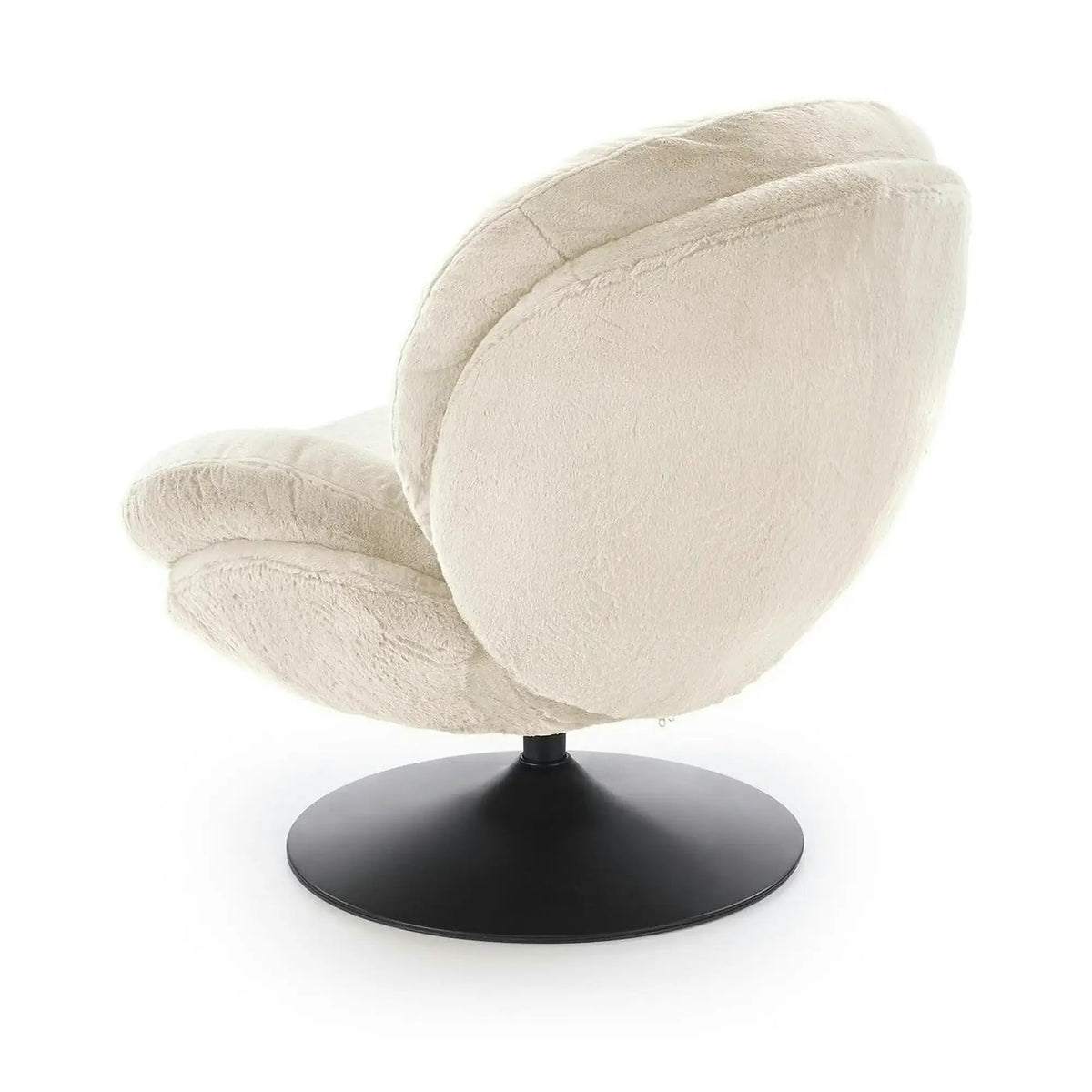 Fotoliu SHELL, blana artificiala crem - Lapit 23, 80x87x86 cm