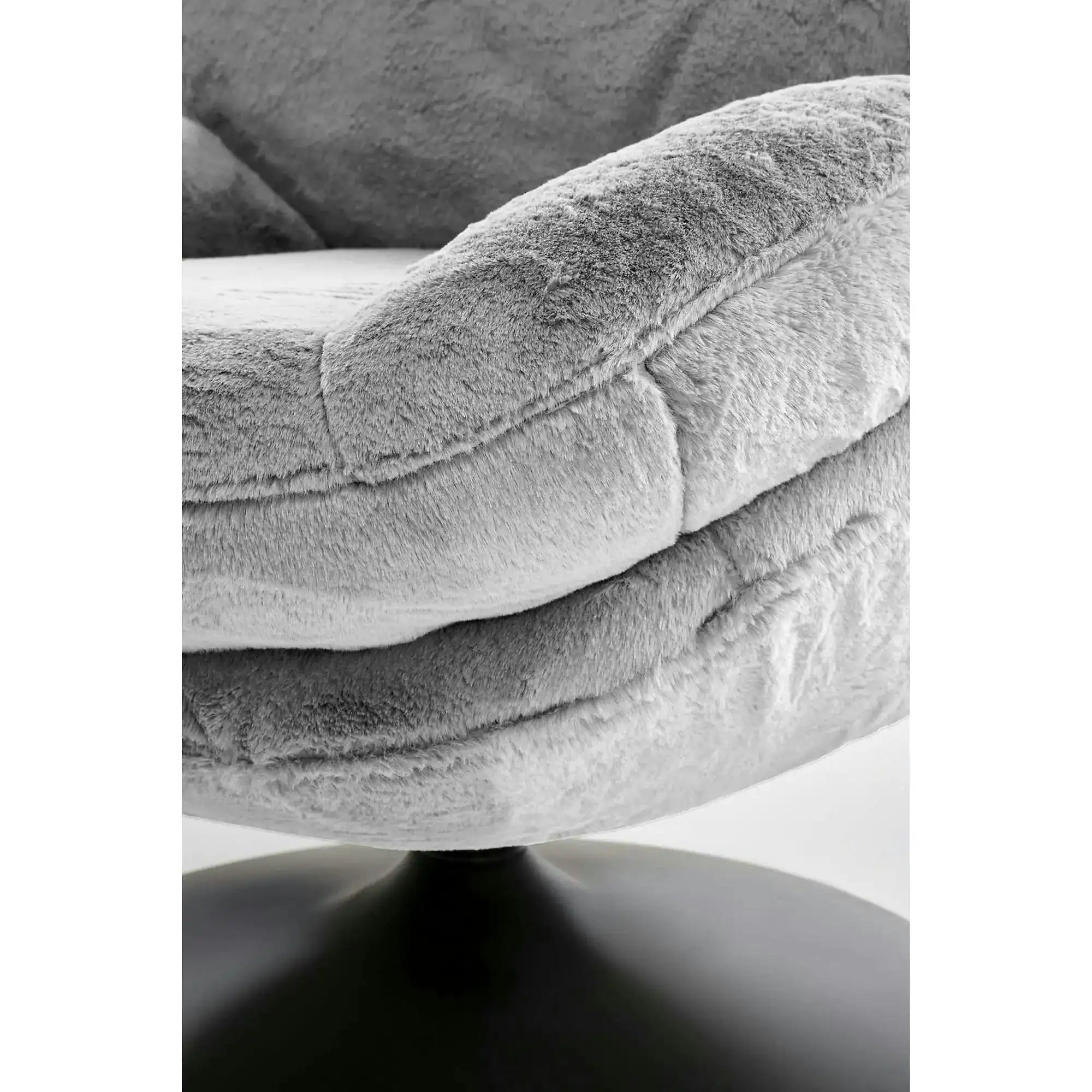 Fotoliu SHELL, blana artificiala gri - Lapit 06, 80x87x86 cm