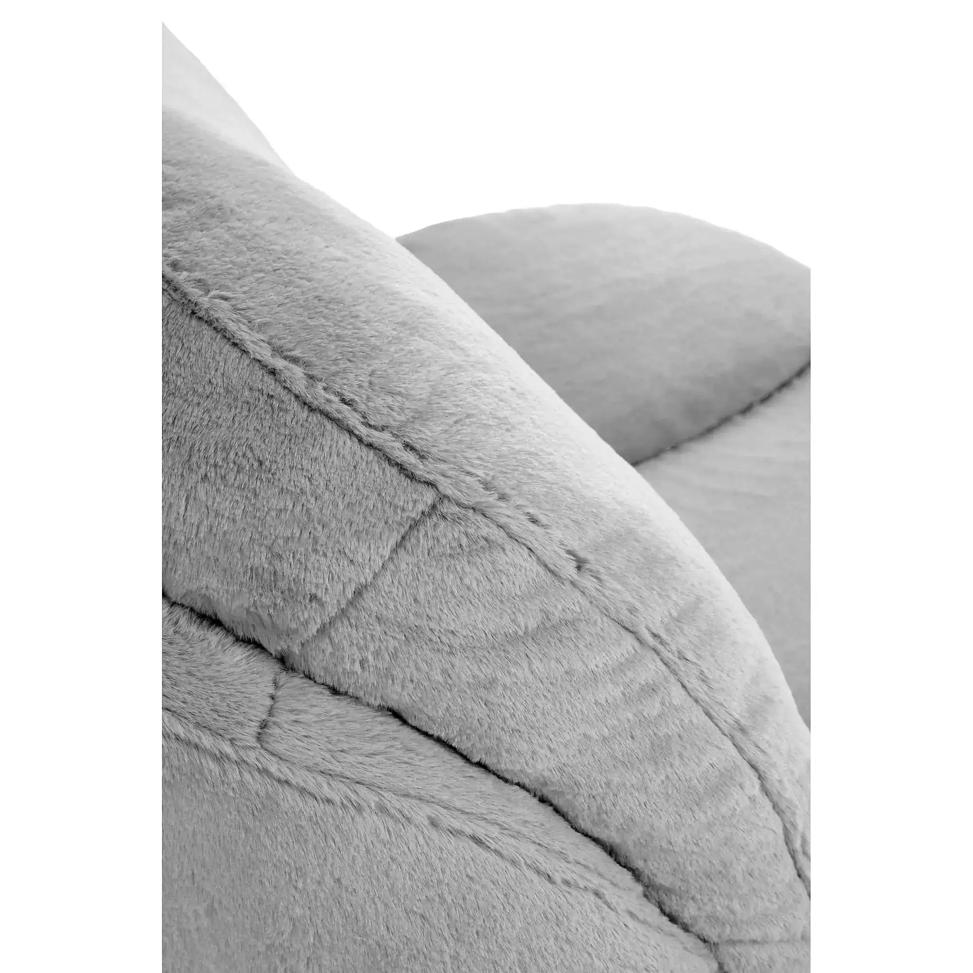 Fotoliu SHELL, blana artificiala gri - Lapit 06, 80x87x86 cm