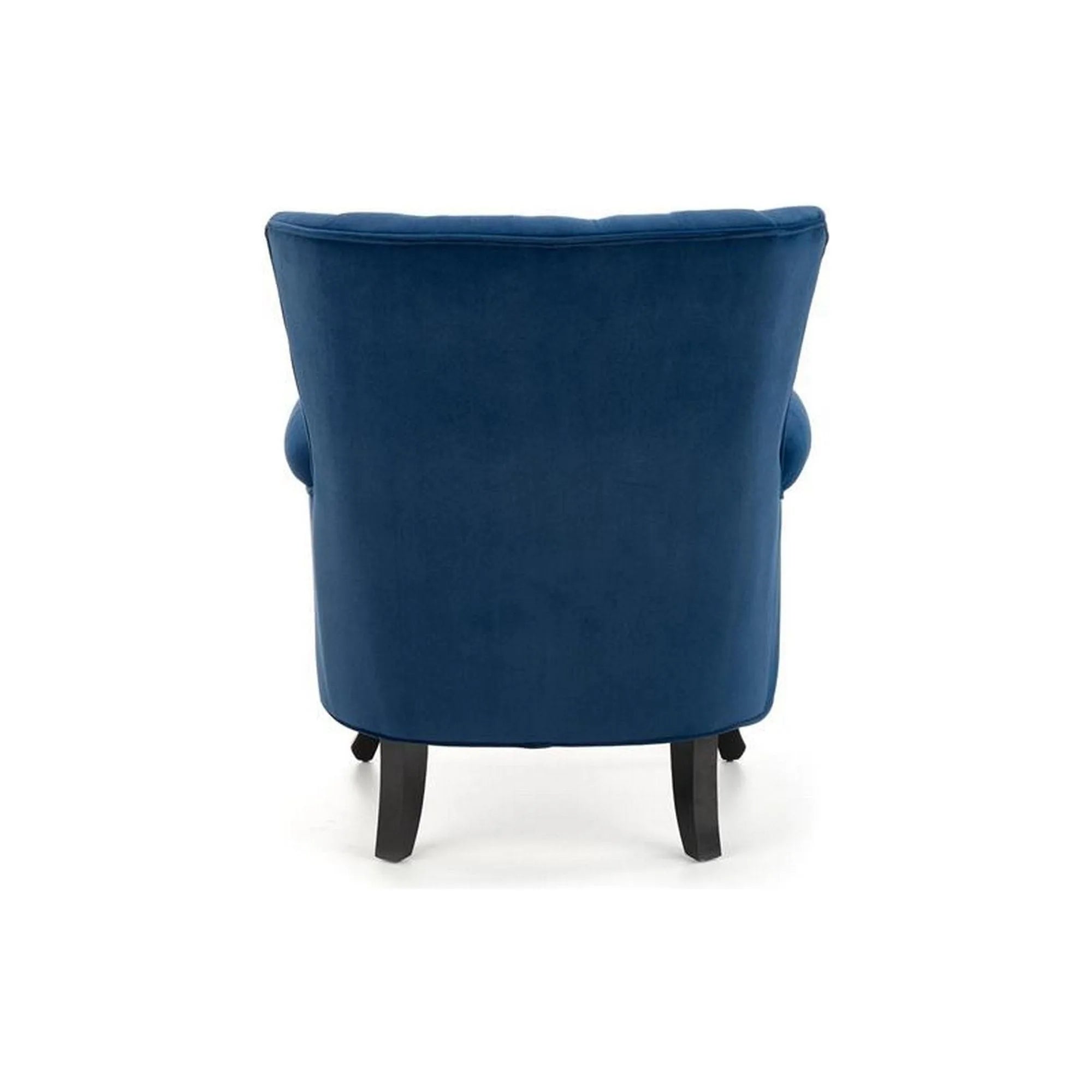 Fotoliu TITAN, albastru/negru, stofa catifelata/lemn, 73x70x87 cm