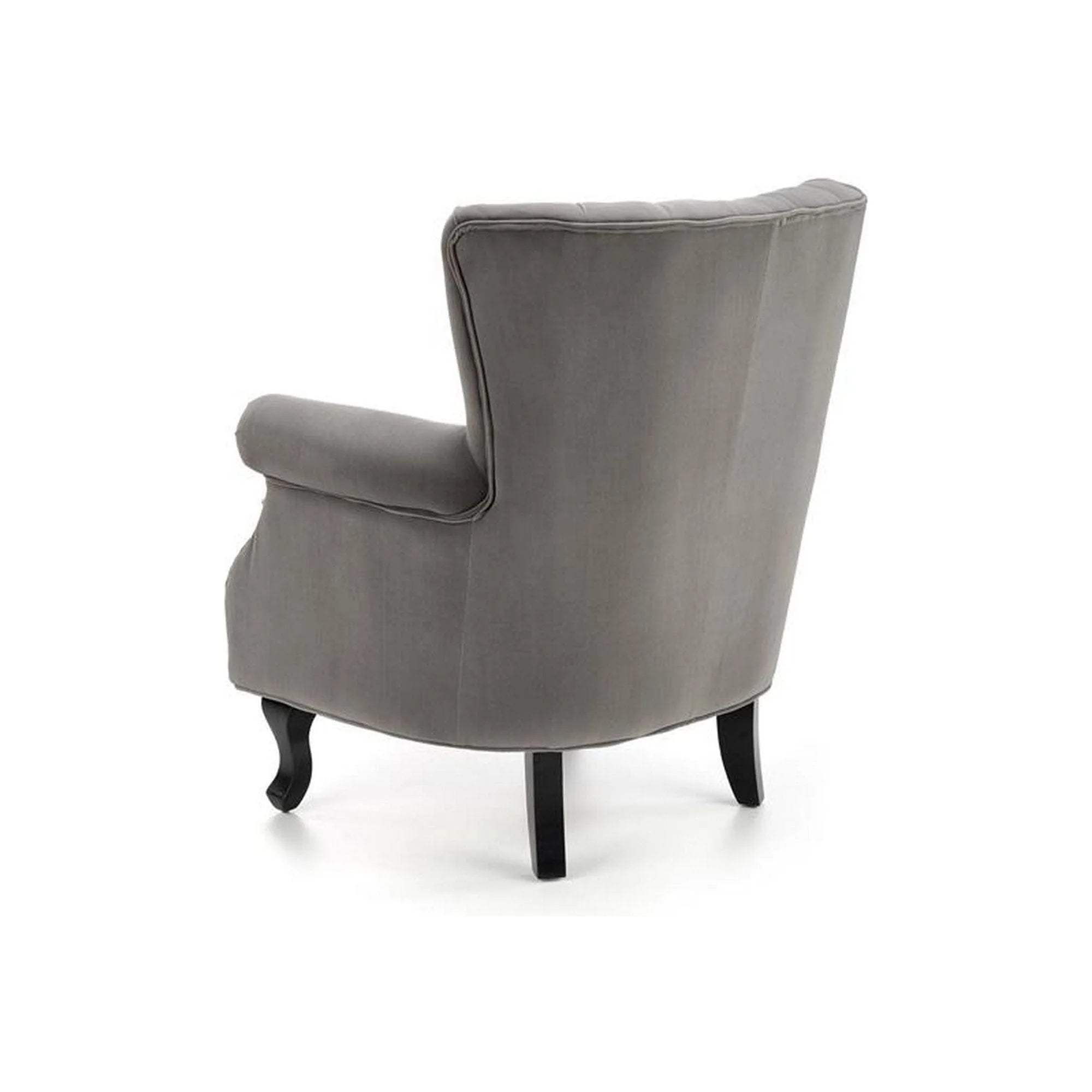 Fotoliu TITAN, gri/negru, stofa catifelata/lemn, 73x70x87 cm