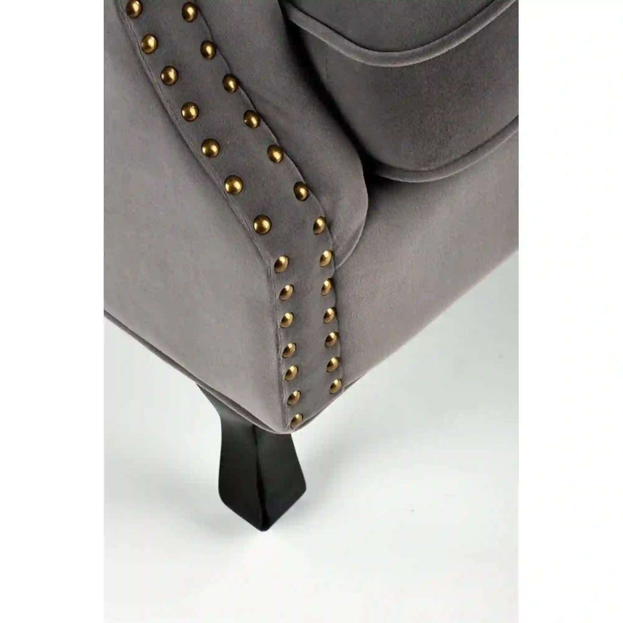 Fotoliu TITAN, gri/negru, stofa catifelata/lemn, 73x70x87 cm