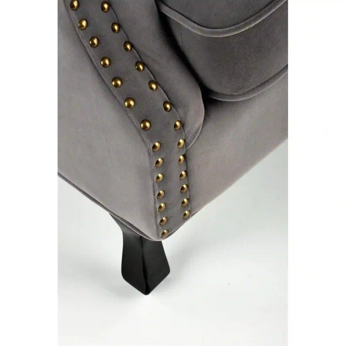 Fotoliu pentru living TITAN, gri/negru, stofa catifelata/lemn, 73x70x87 cm