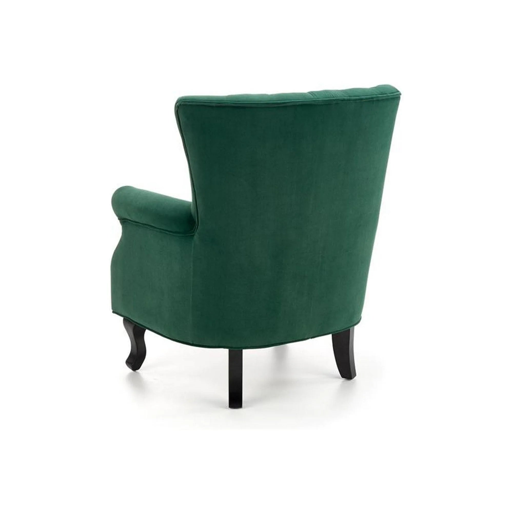 Fotoliu TITAN, verde inchis/negru, stofa catifelata/lemn, 73x70x87 cm