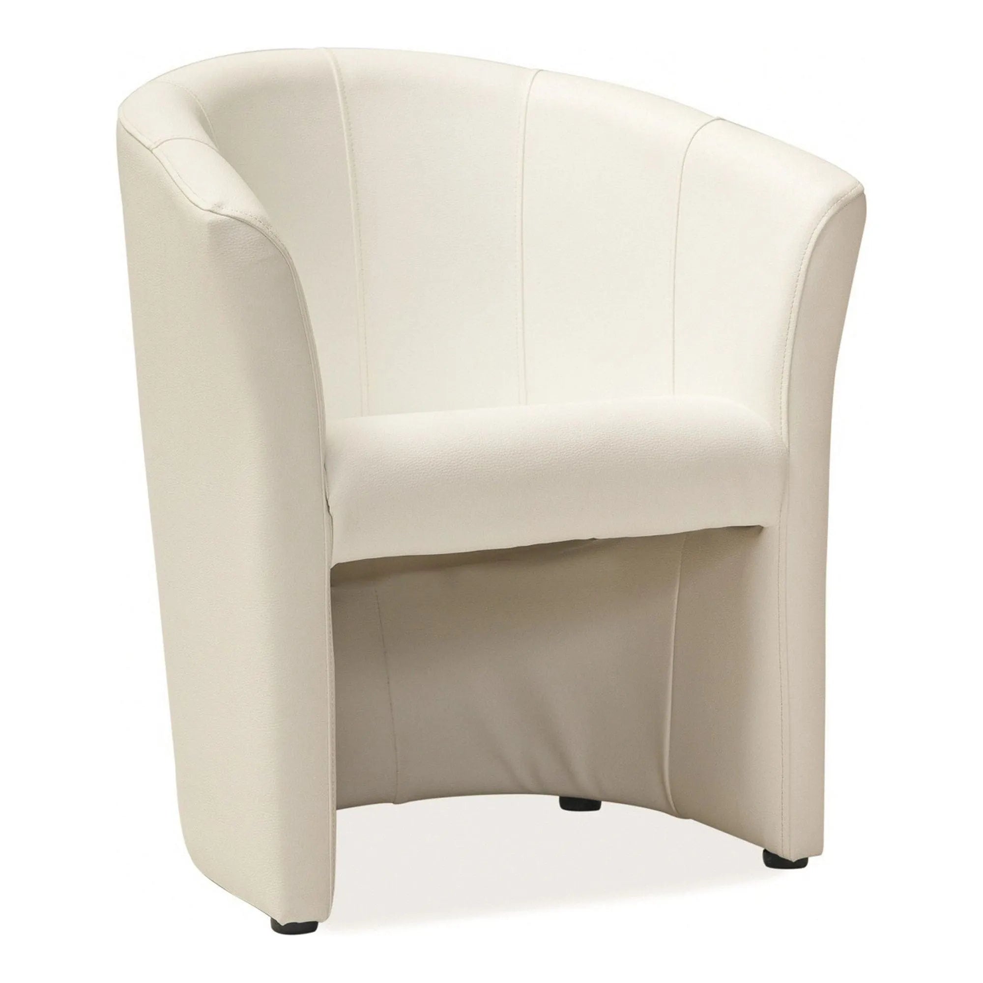 Fotoliu TM-1, crem/negru, piele ecologica/plastic, 67x60x76 cm