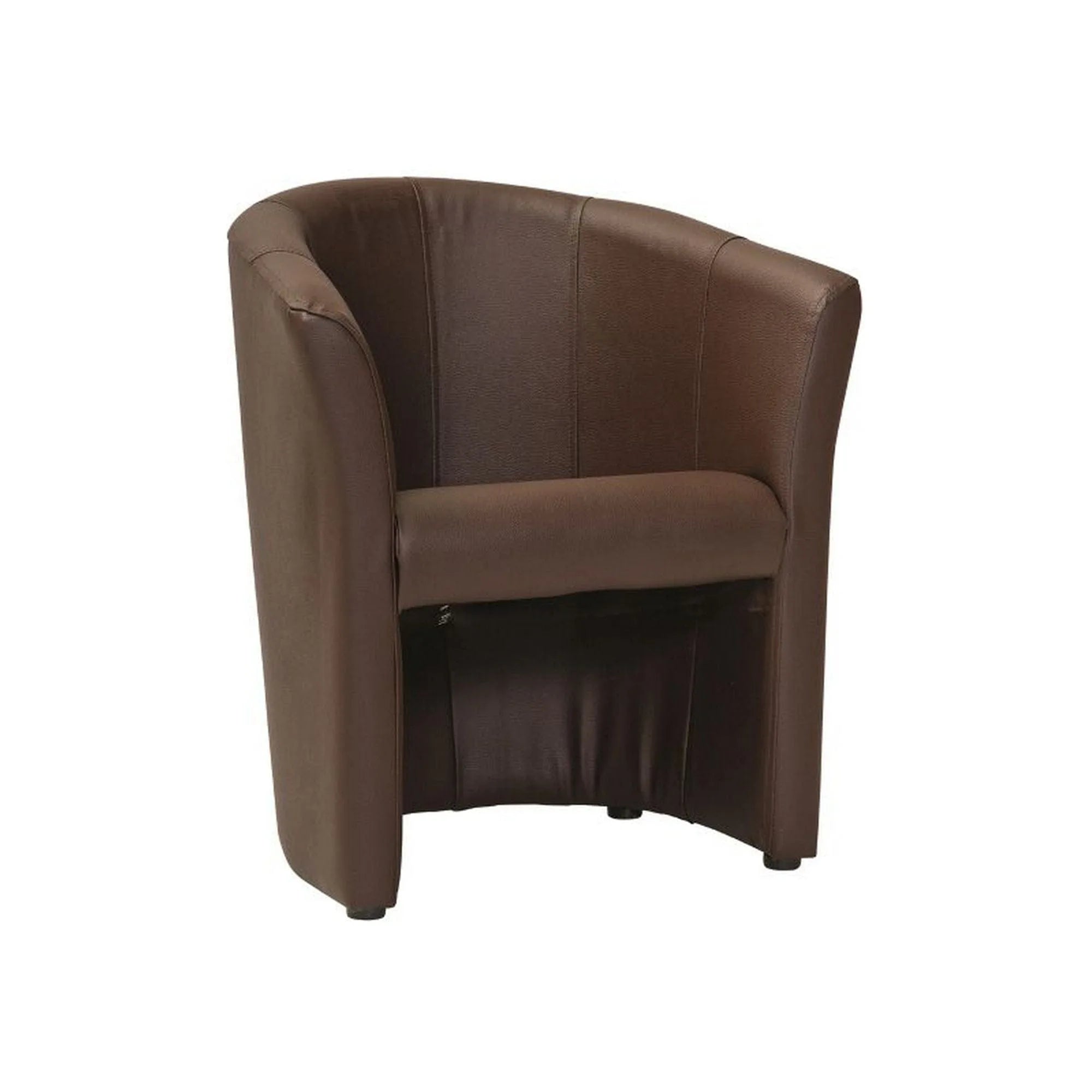 Fotoliu TM-1, maro inchis/negru, piele ecologica/plastic, 67x60x76 cm