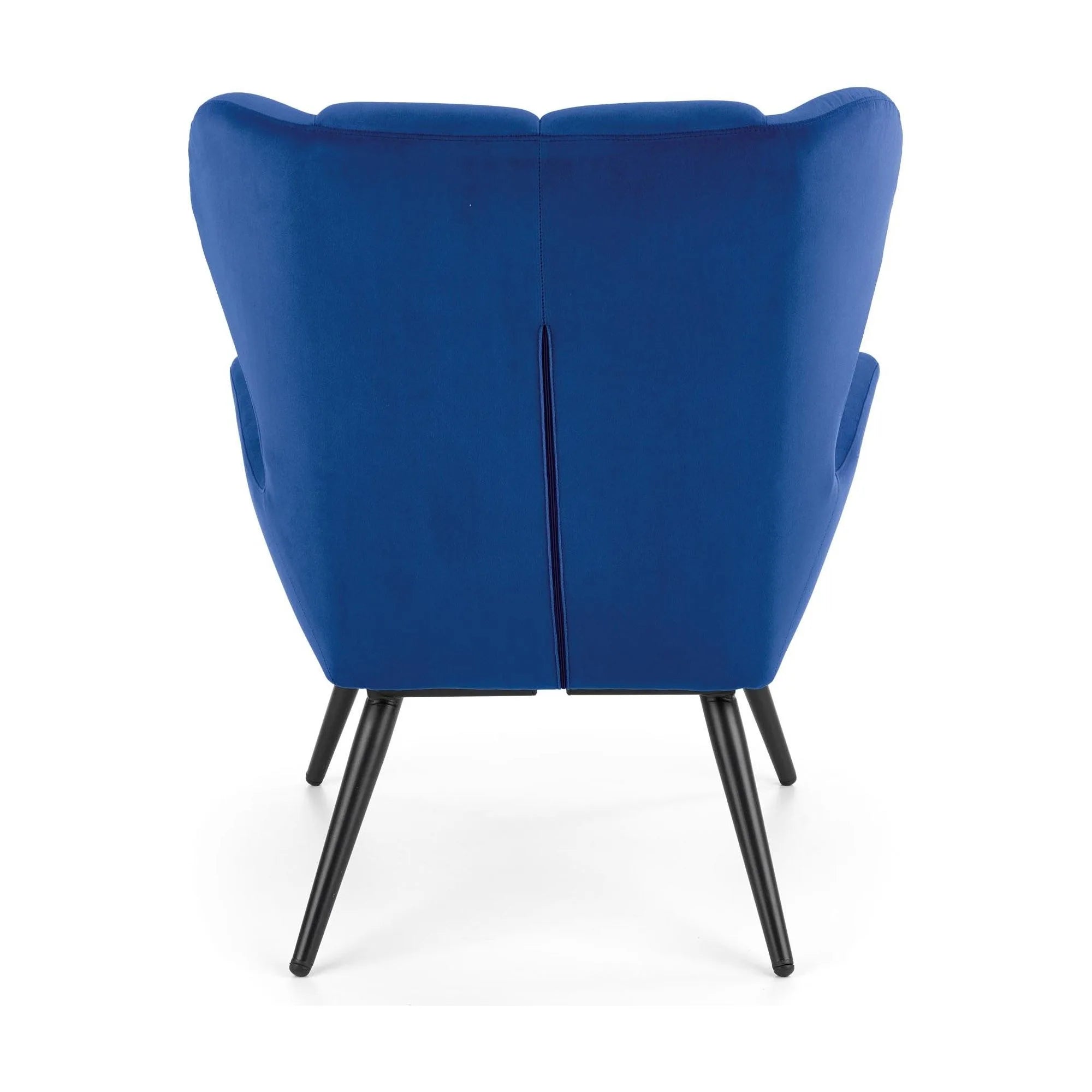 Fotoliu TYRION, albastru/negru, stofa catifelata/otel, 75x86x91 cm