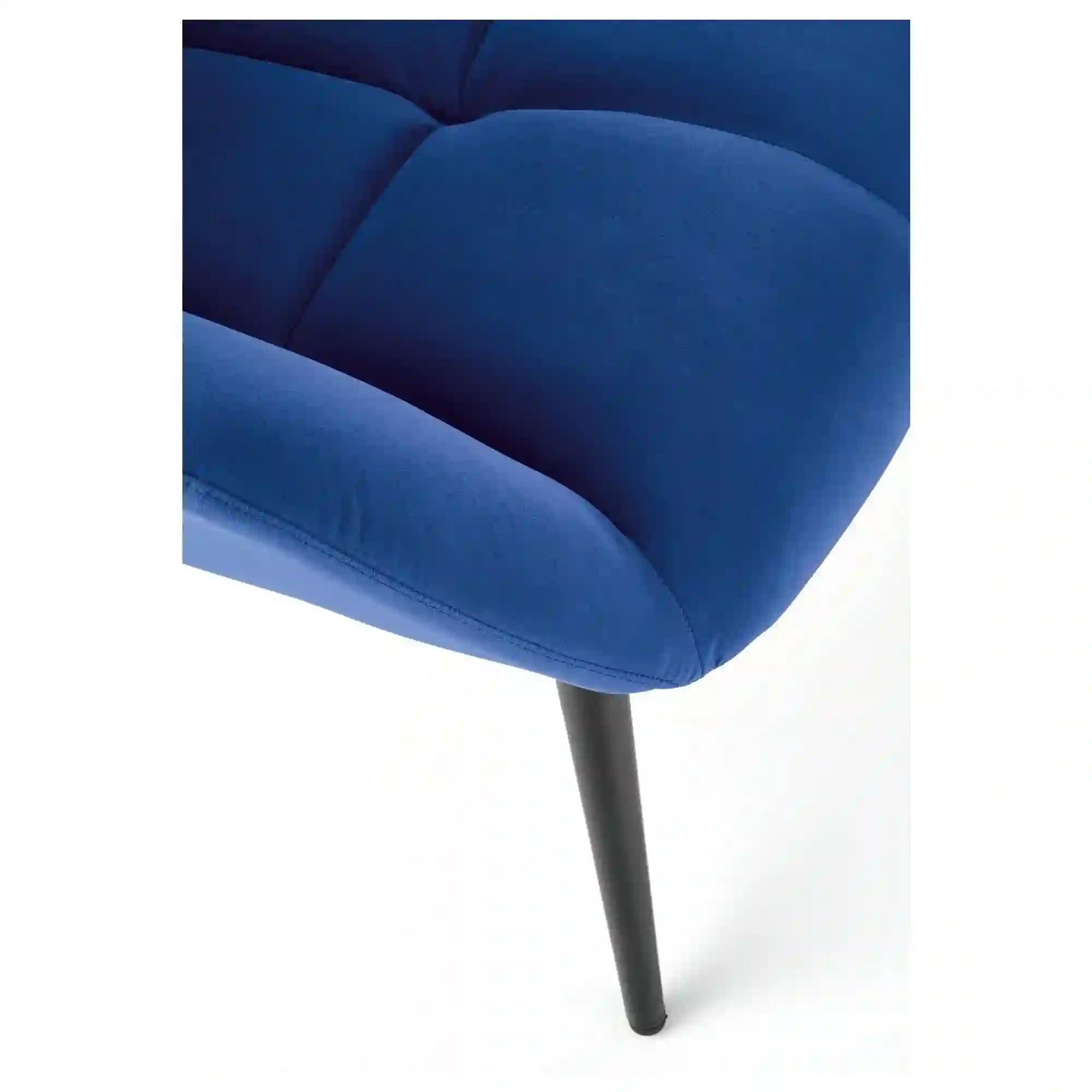 Fotoliu TYRION, albastru/negru, stofa catifelata/otel, 75x86x91 cm