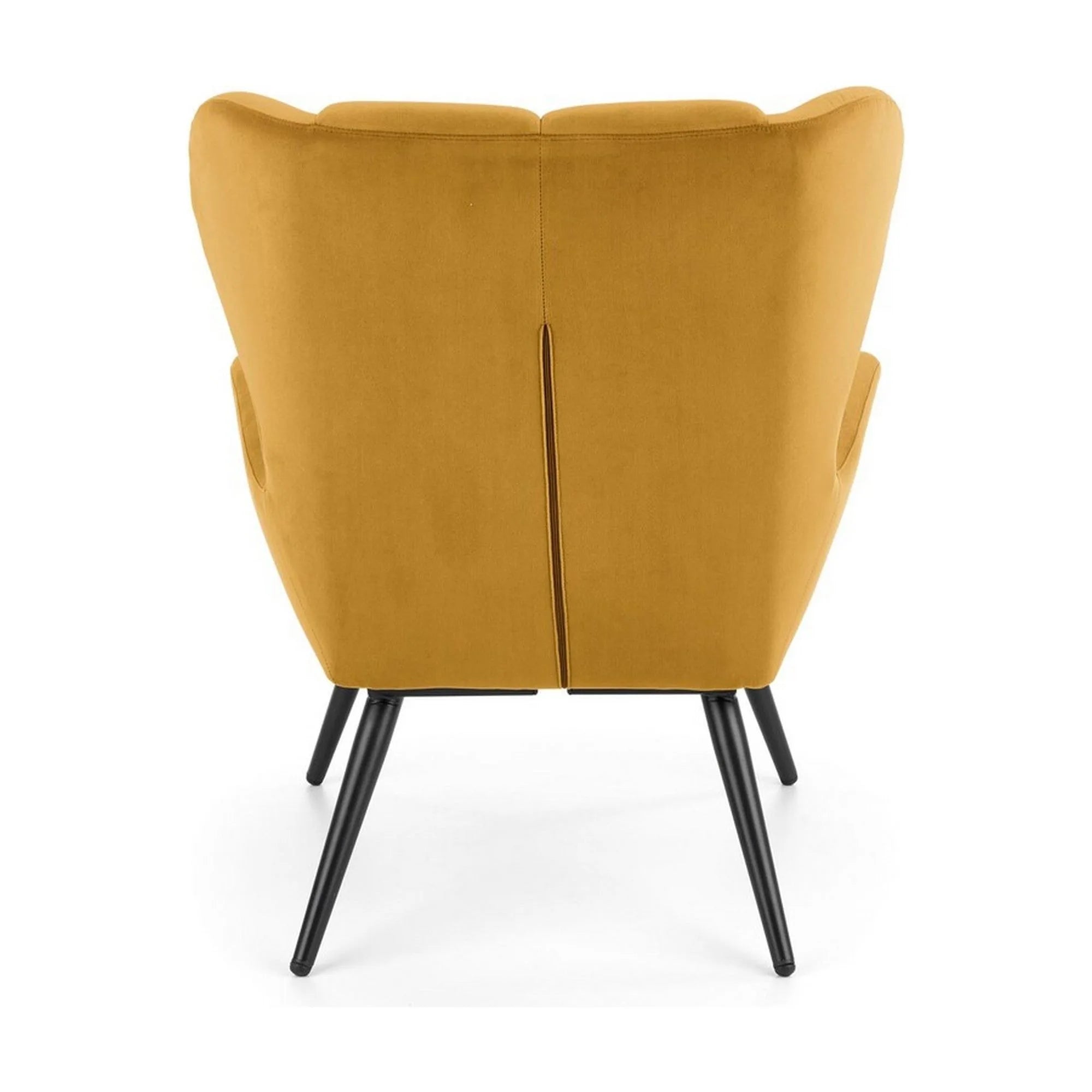 Fotoliu TYRION, galben mustar/negru, stofa catifelata/otel, 75x86x91 cm