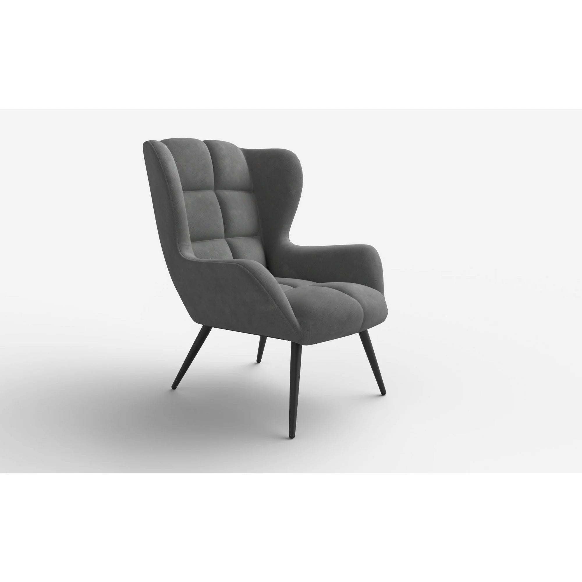 Fotoliu TYRION, stofa catifelata gri - Bluvel 14, 75x86x91 cm